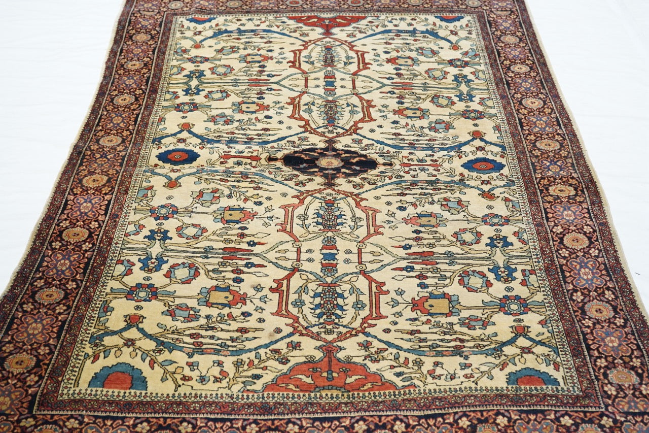Antique Farahan Sarouk Rug 4' 4" x 6' 6"