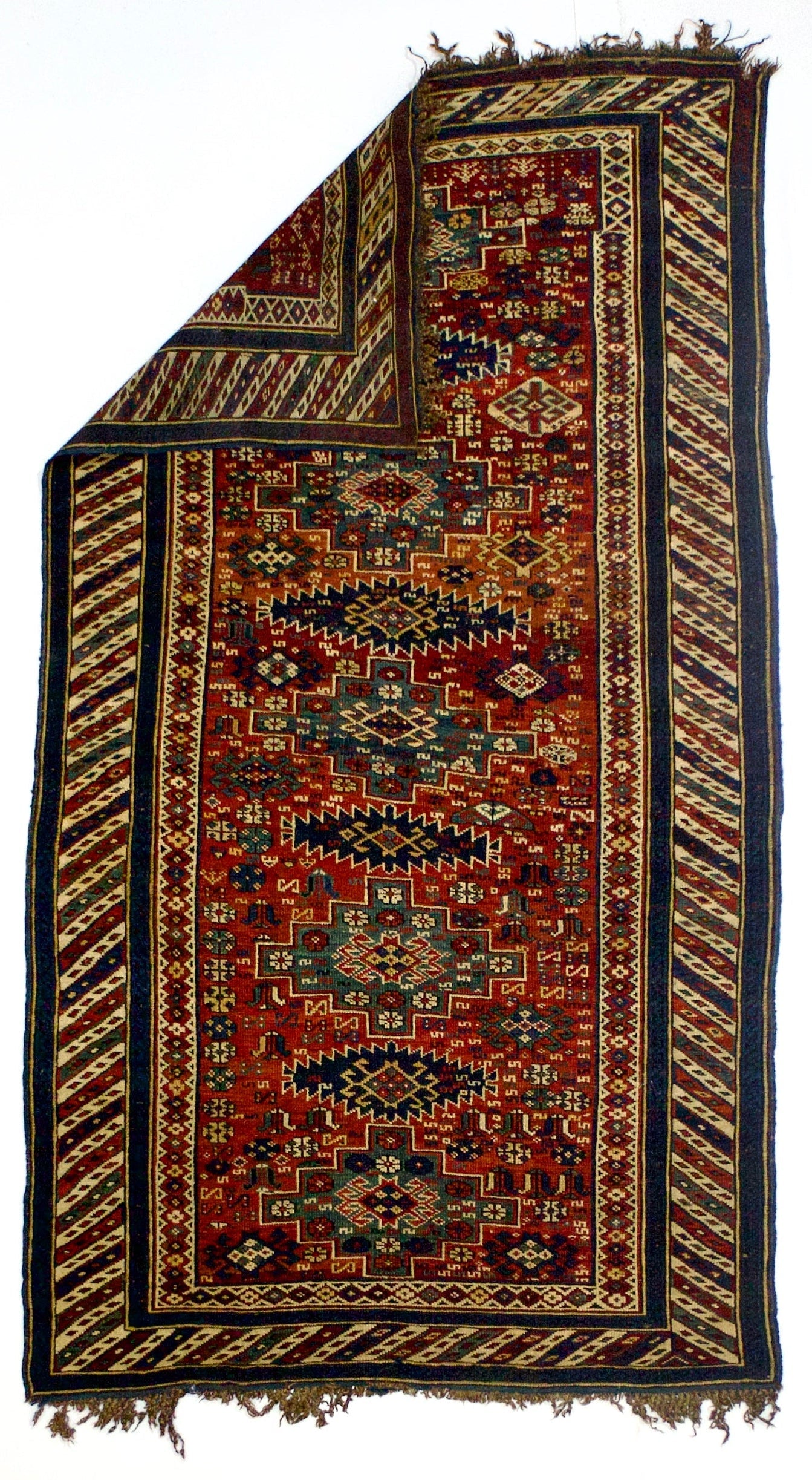 Antique Caucasian Kuba Rug 3'9" x 6' 7''