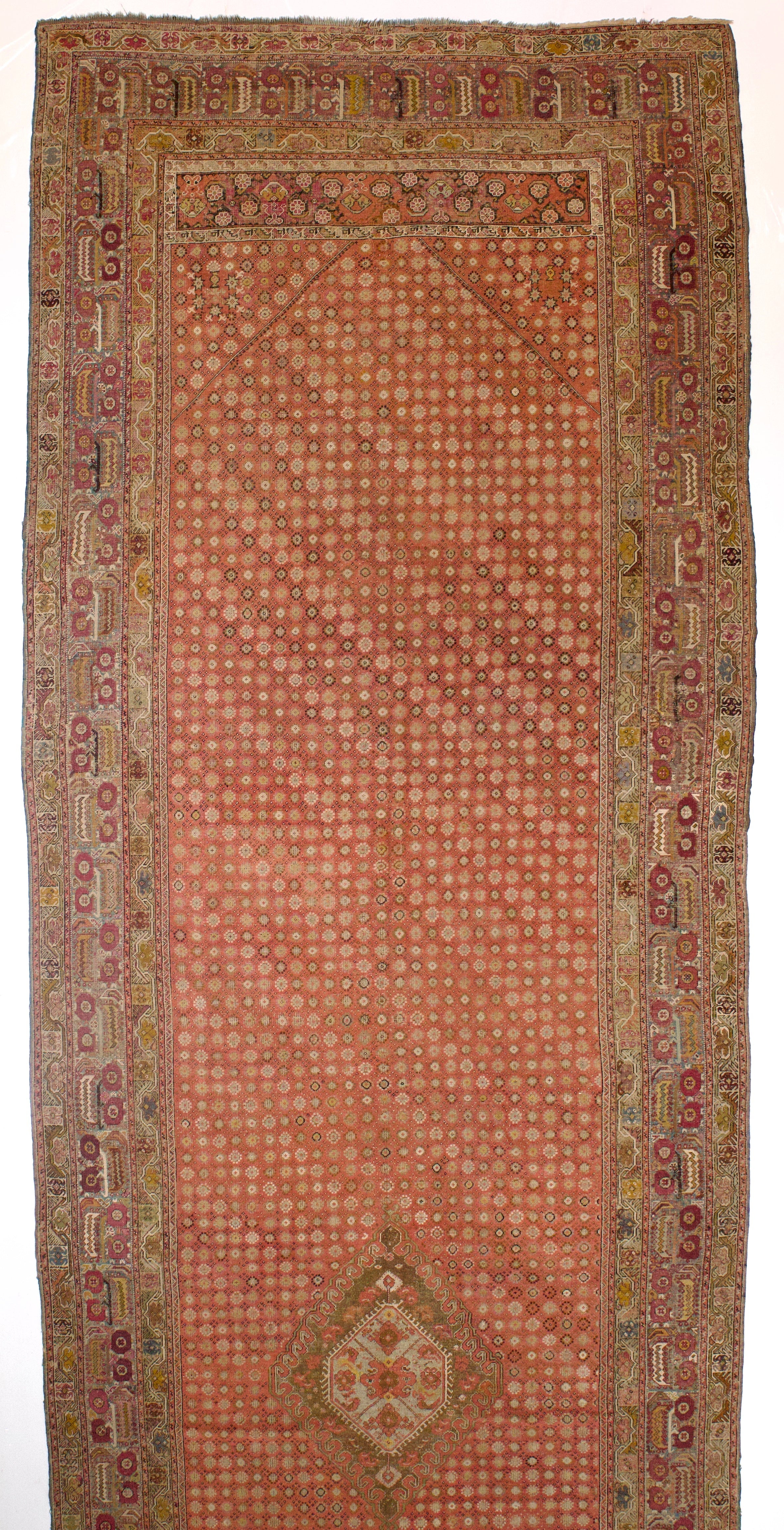 Antique Ghiordes Long Rug 6'7" x 24' 4''