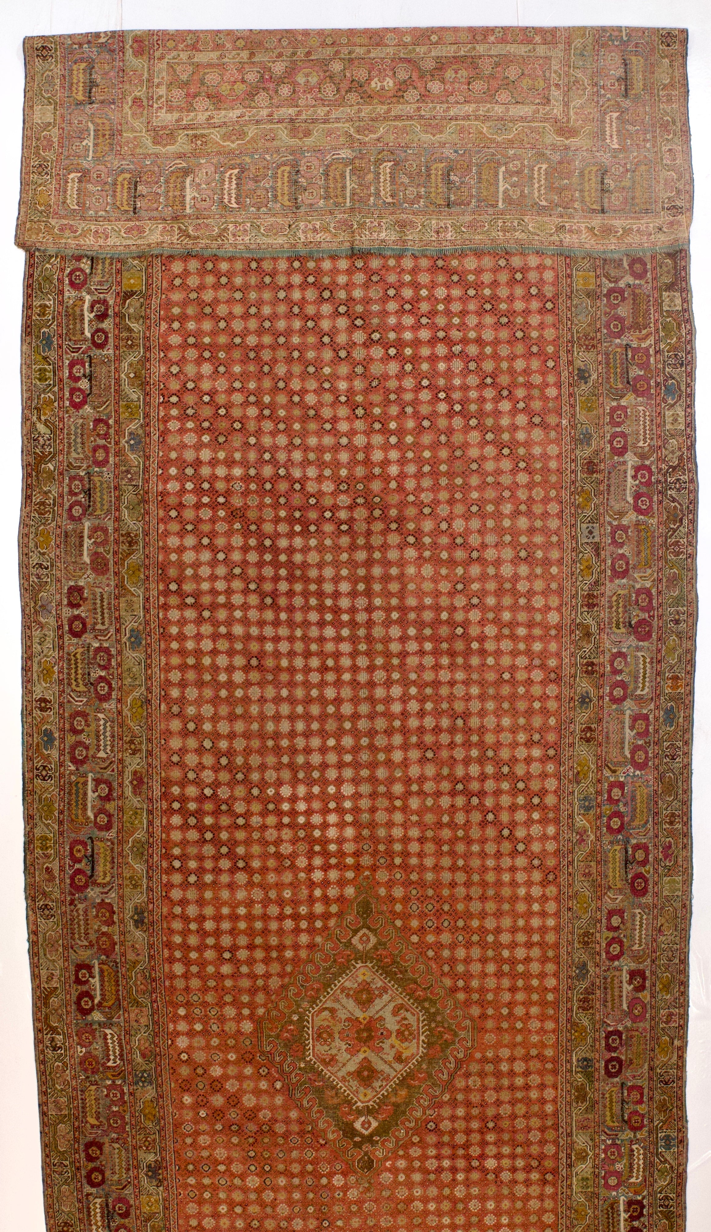 Antique Ghiordes Long Rug 6'7" x 24' 4''