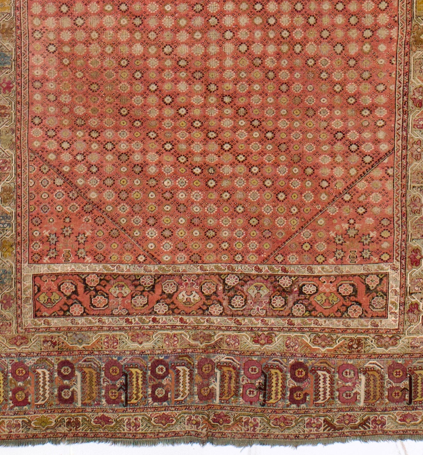 Antique Ghiordes Long Rug 6'7" x 24' 4''