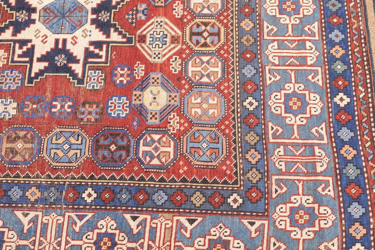 Antique Caucasian Lezgi Rug 4'2" x 6' 4"