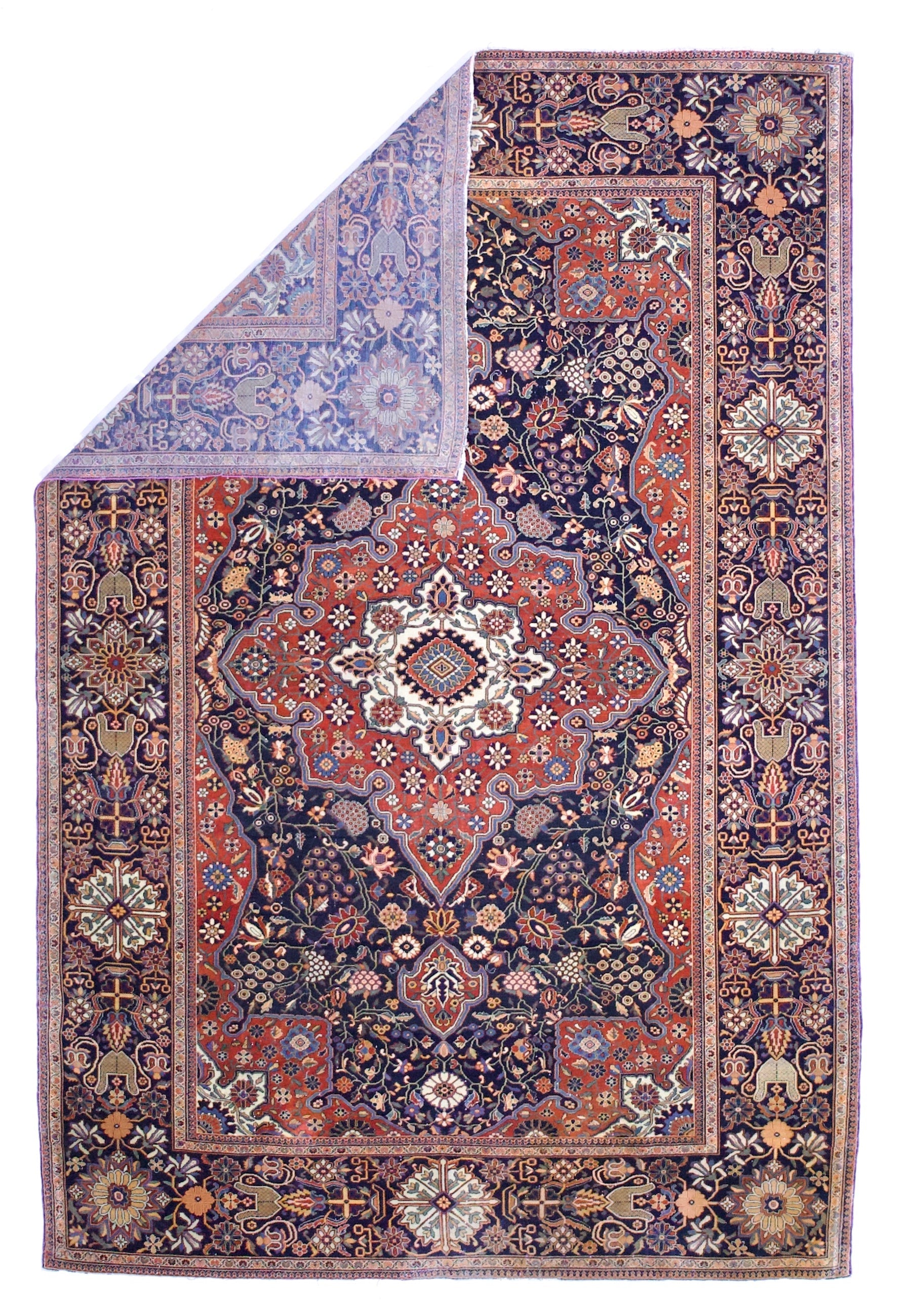 Antique Mohtasham Kashan Rug 4' 6" x 6' 11"