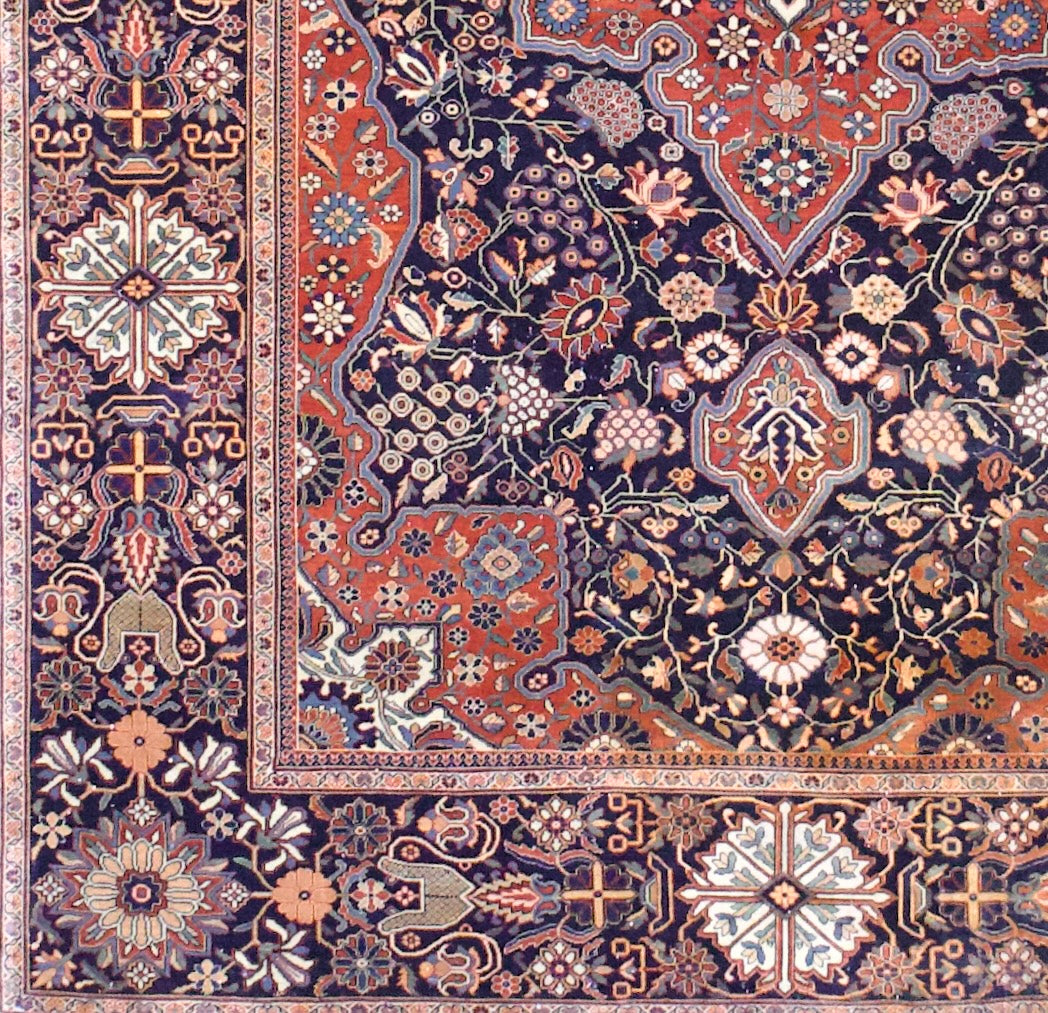Antique Mohtasham Kashan Rug 4' 6" x 6' 11"
