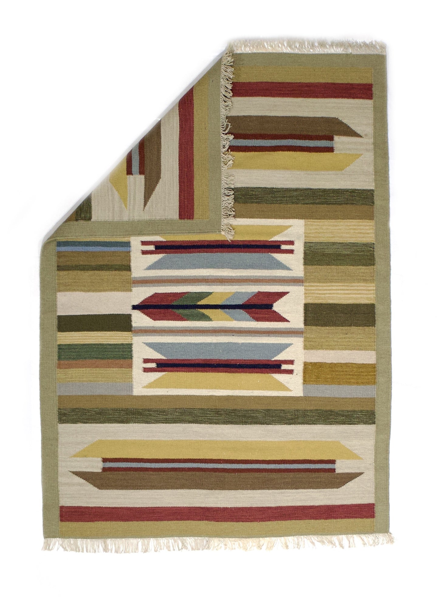 Vintage Swedish Kilim Rug 4' 0" x 5' 6''