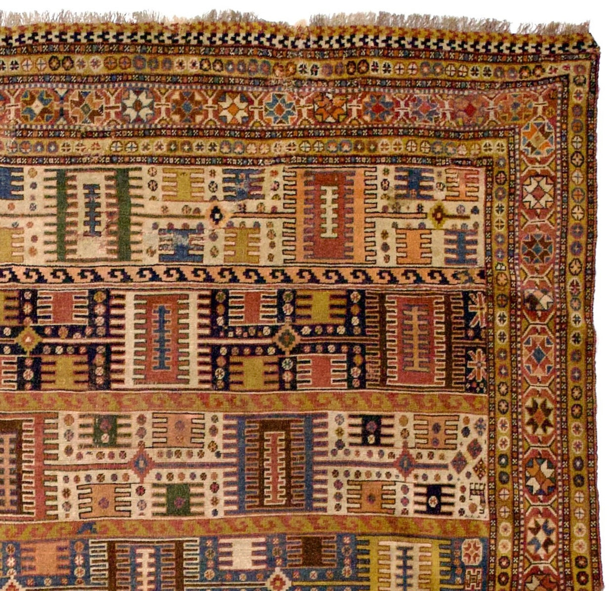 Antique Qashqai Wool Foundation Rug 6' 0" x 7' 1''