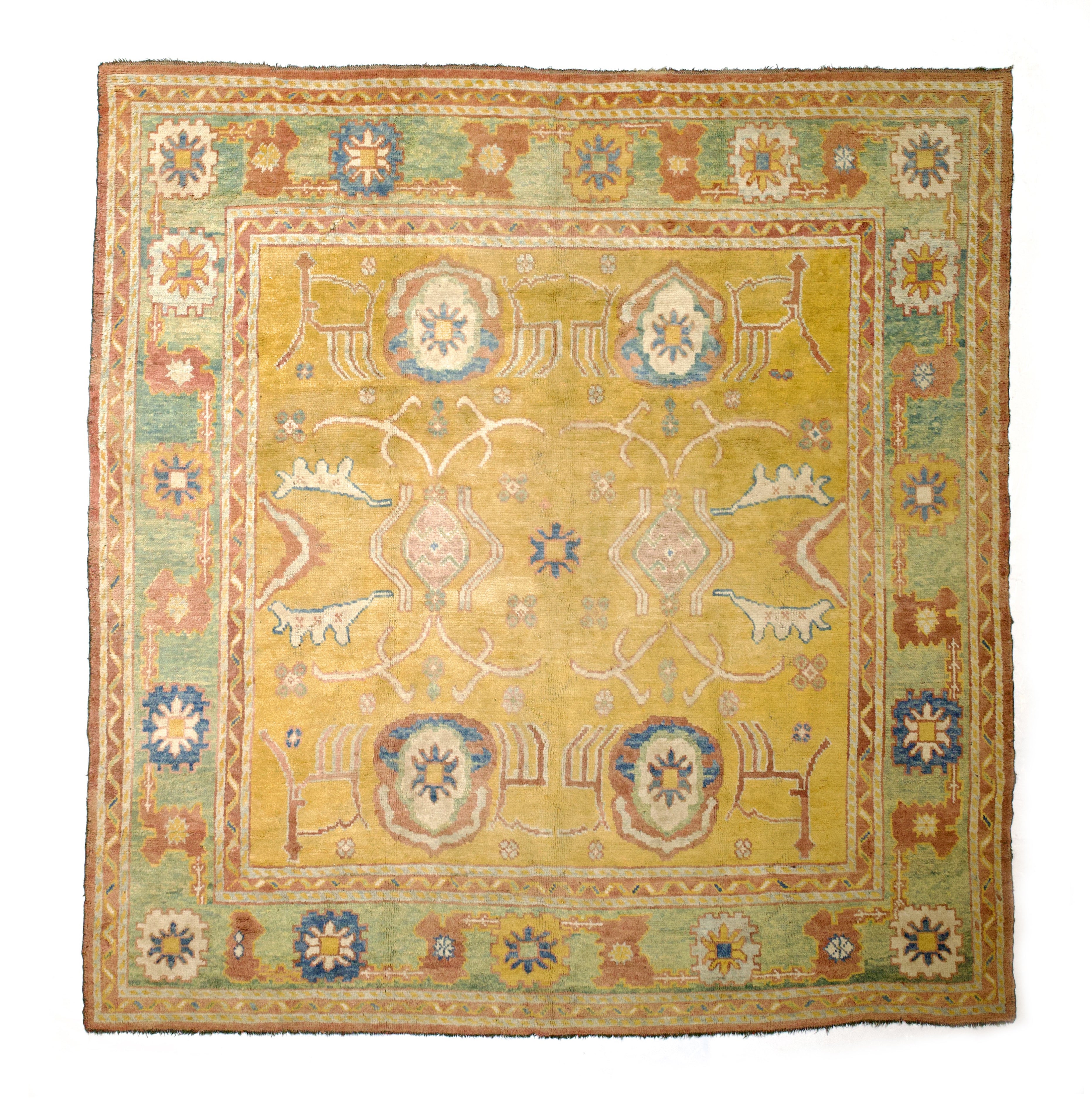 Antique Irish Donegal Rug 9'5" x 9' 5''
