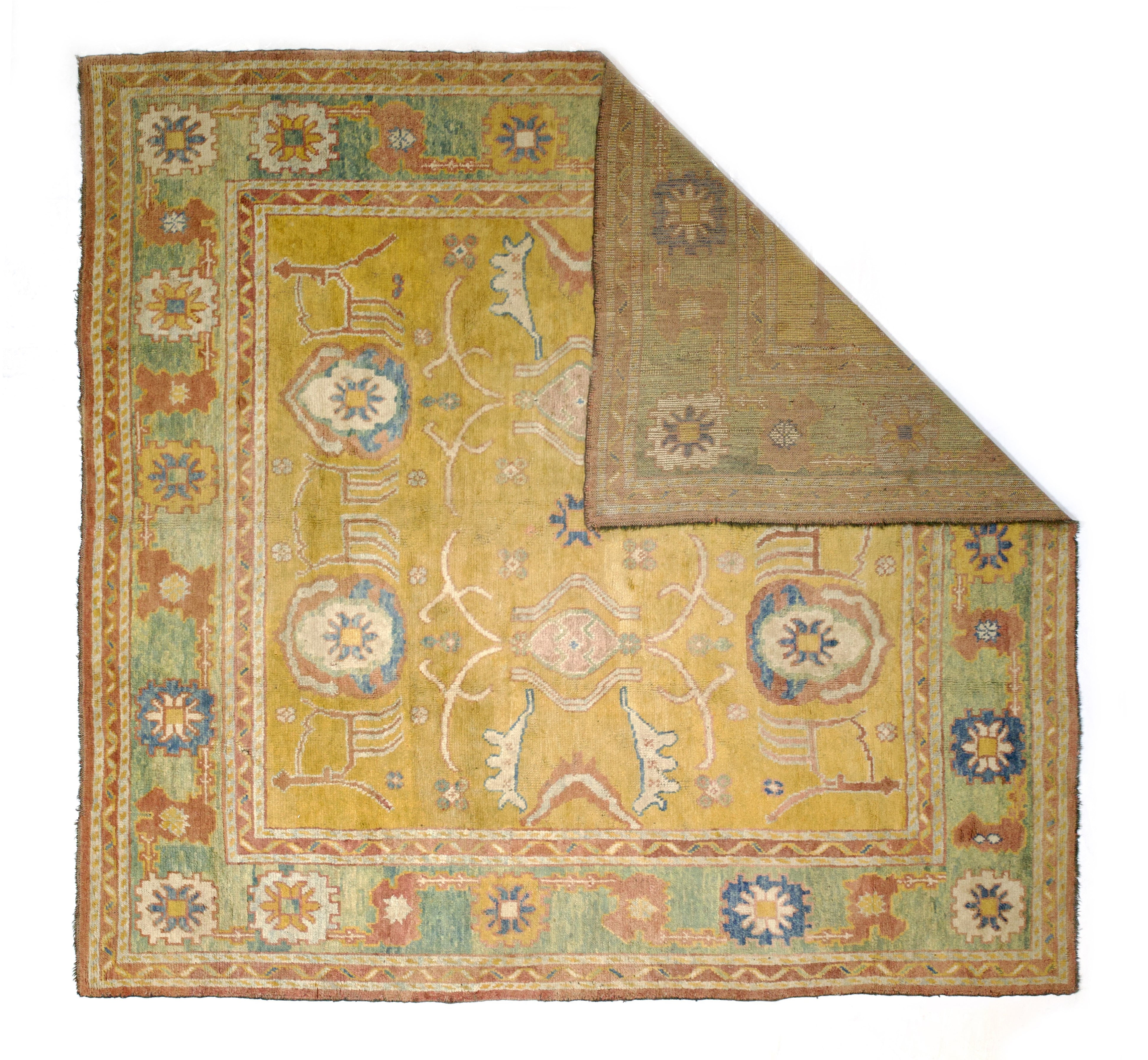 Antique Irish Donegal Rug 9'5" x 9' 5''
