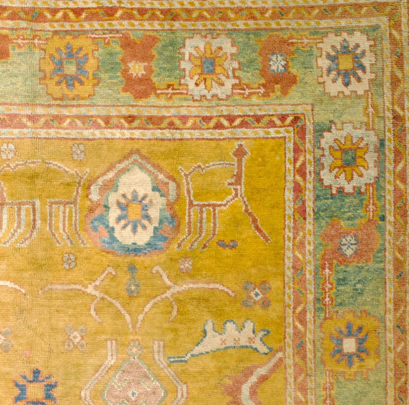 Antique Irish Donegal Rug 9'5" x 9' 5''