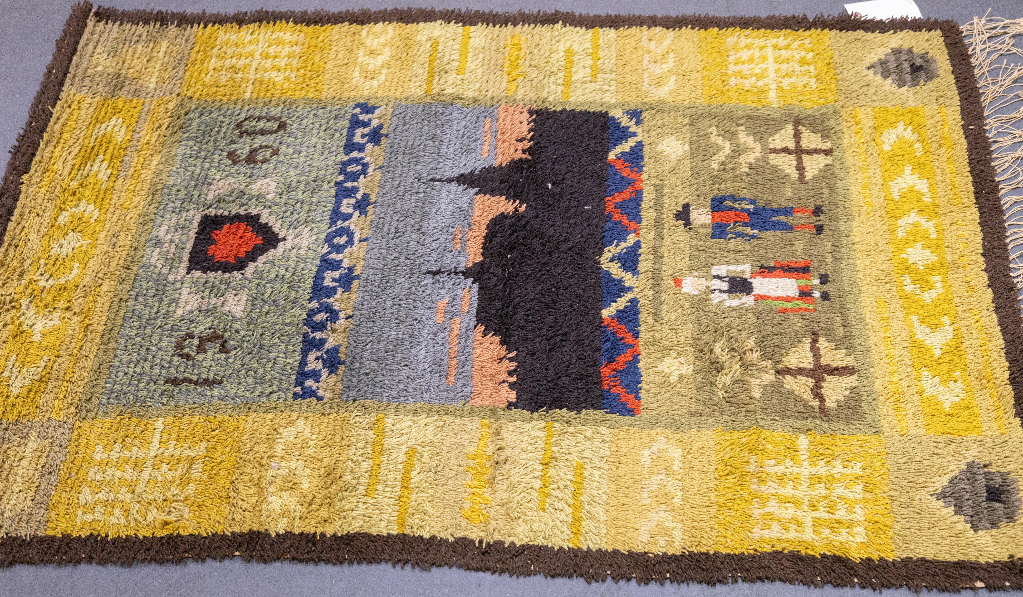 Vintage Gabbeh Wool Rug 3'2'' x 4'6''