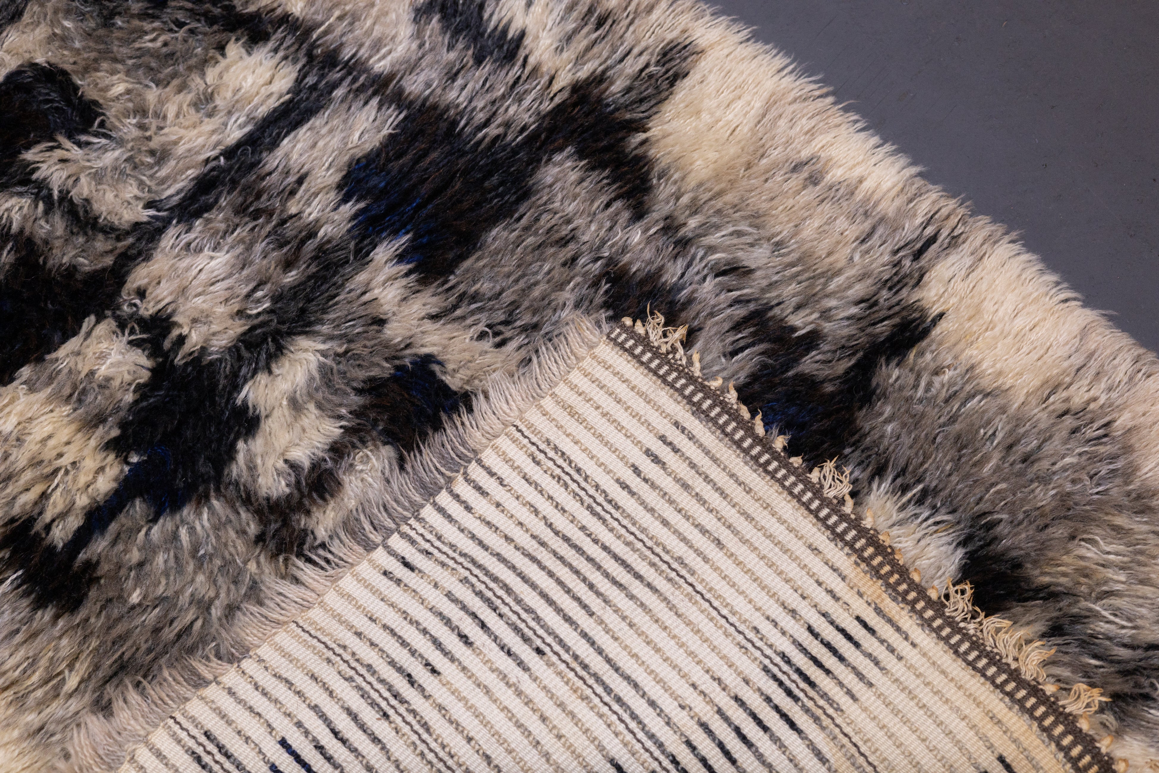 Vintage Swedish Wool Pile Rug 2'6'' x 4'4''