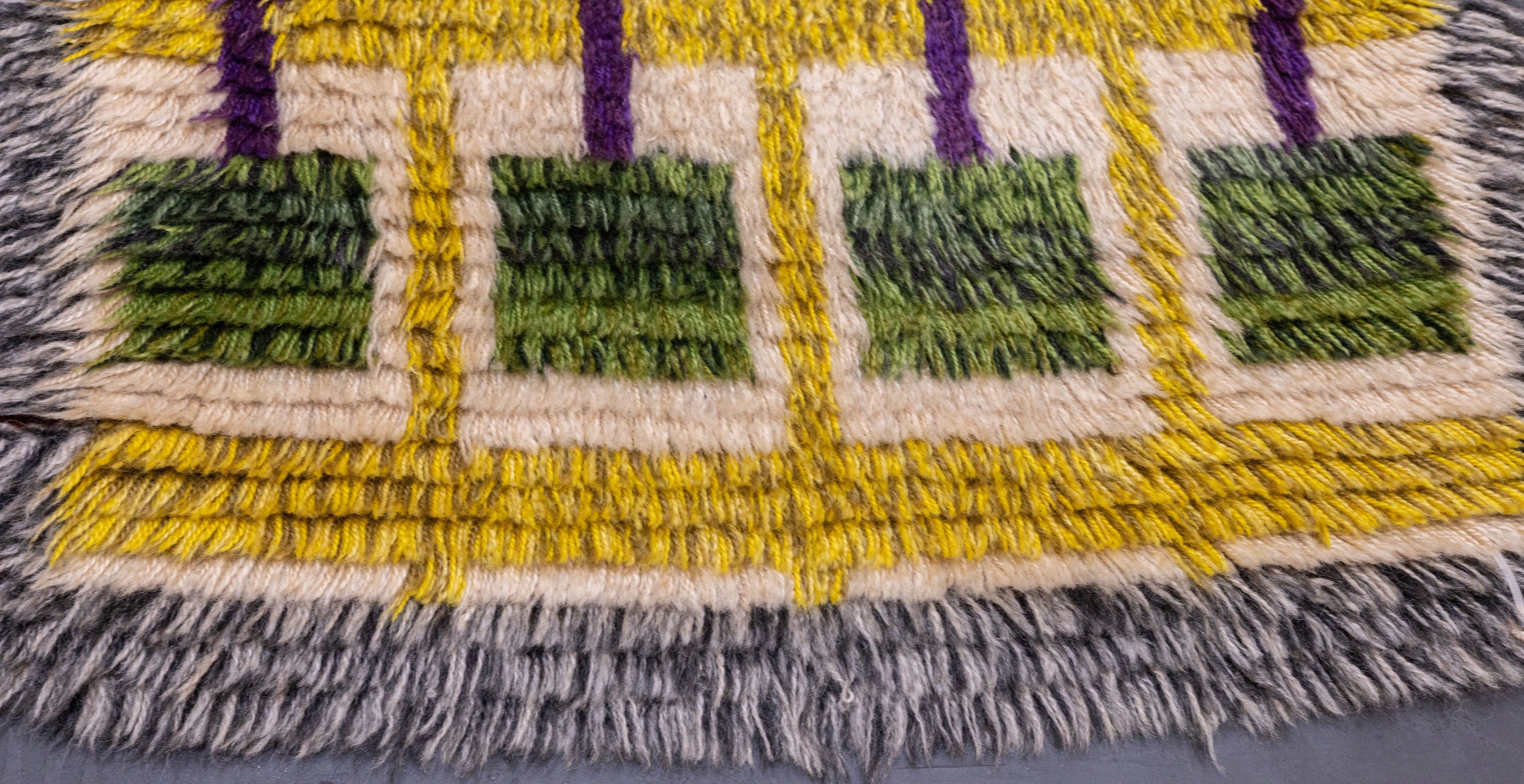 Vintage Swedish Wool Pile Rug 2'2'' x 4'1''