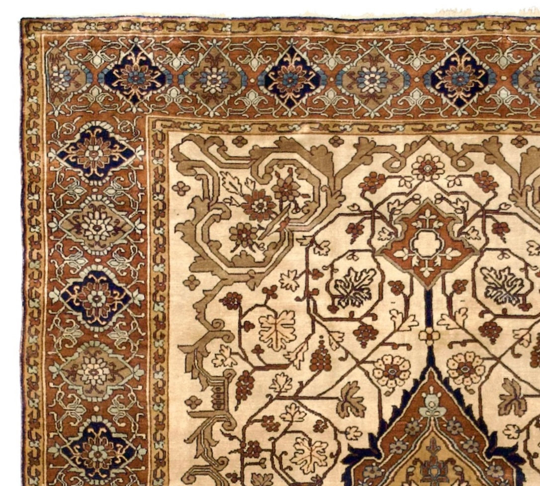 Extremely Fine Antique Silk Serapi Rug 4'7" x 6' 5"