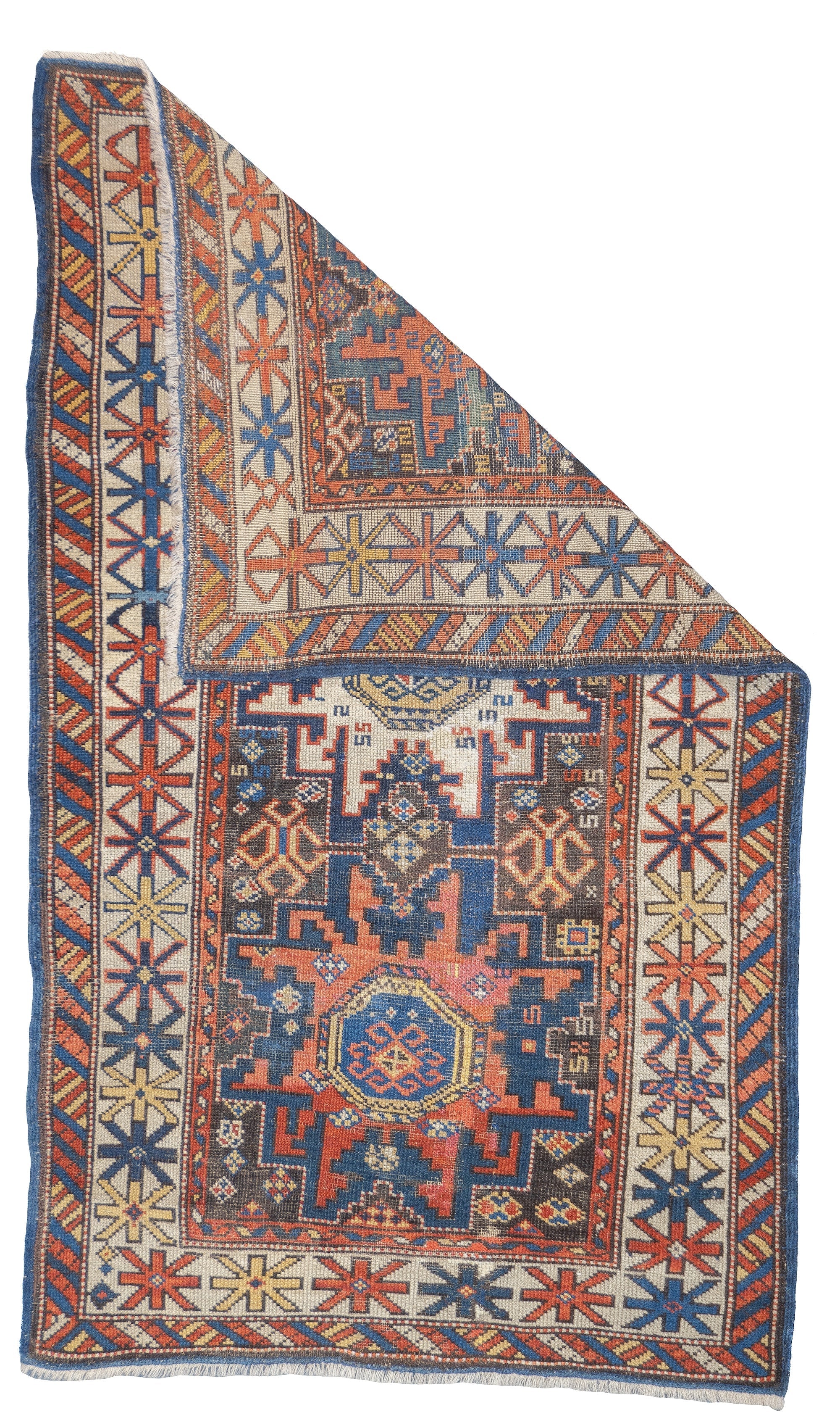 Antique Caucasian Shirvan Lezgi Design Rug 2'10'' x 4'10''