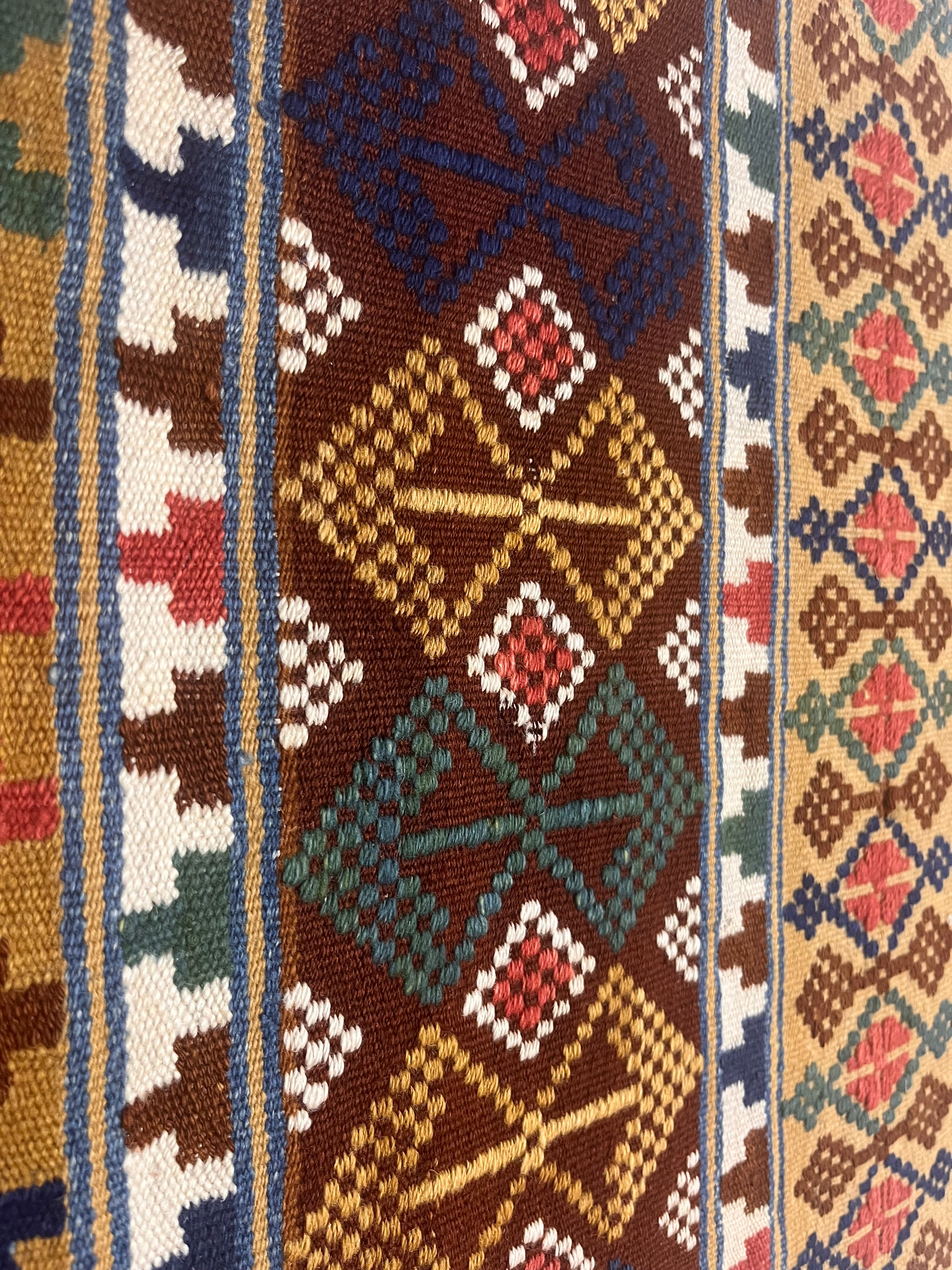 Antique Scandinavian Textile Kilim Rug 1' 11'' x 9' 7''