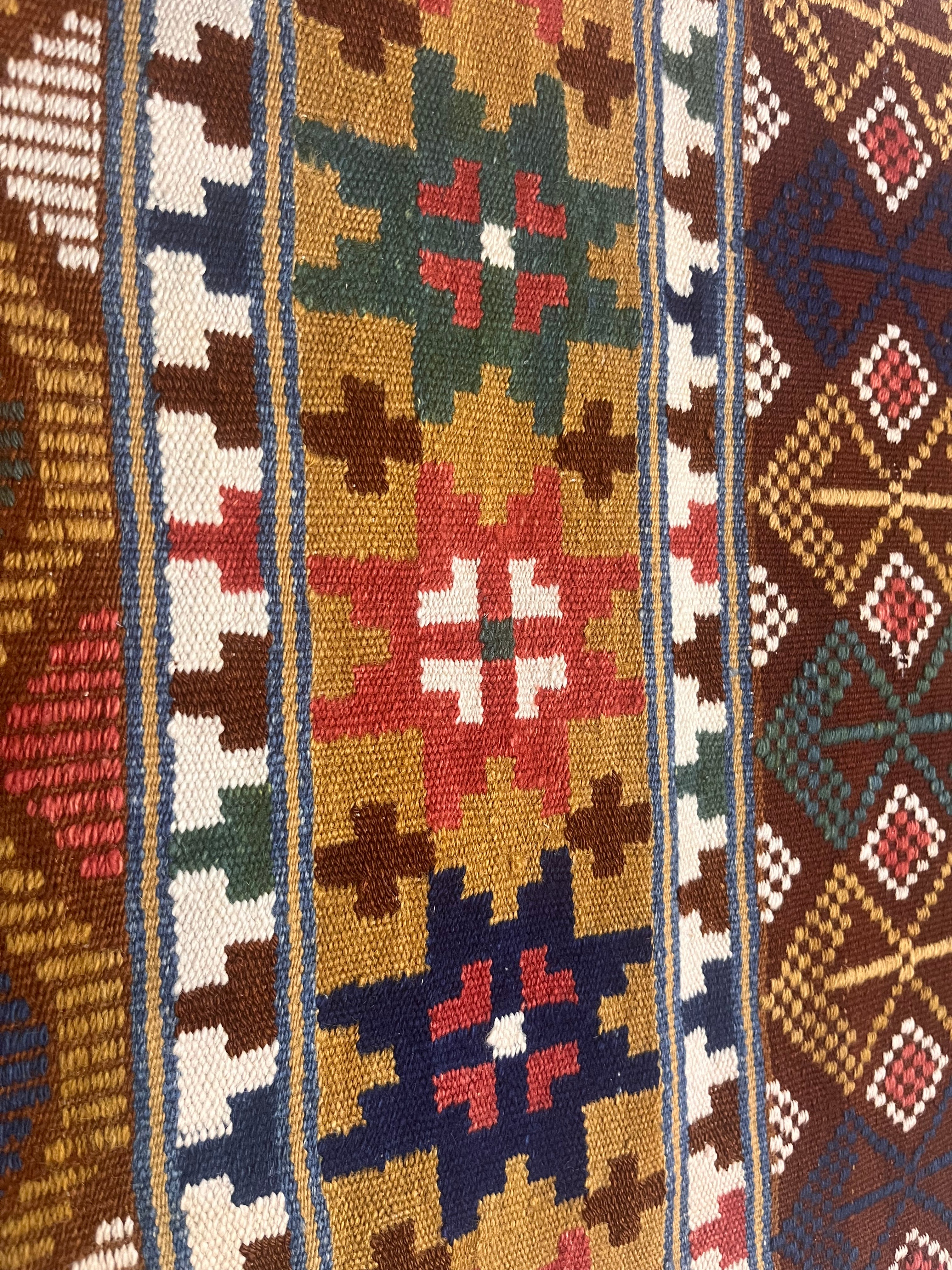 Antique Scandinavian Textile Kilim Rug 1' 11'' x 9' 7''