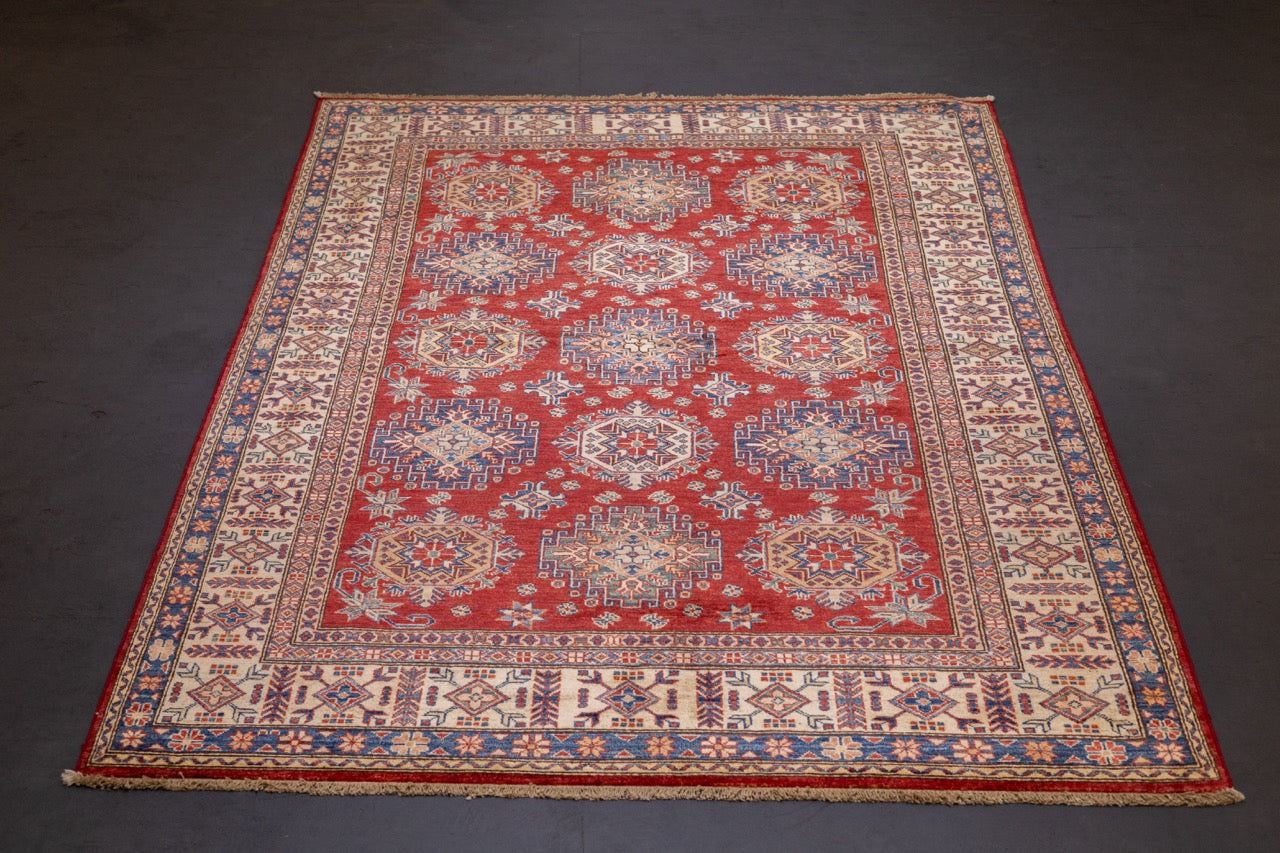 Fine PAK Kazak Wool Rug 5'6" x 7' 10"