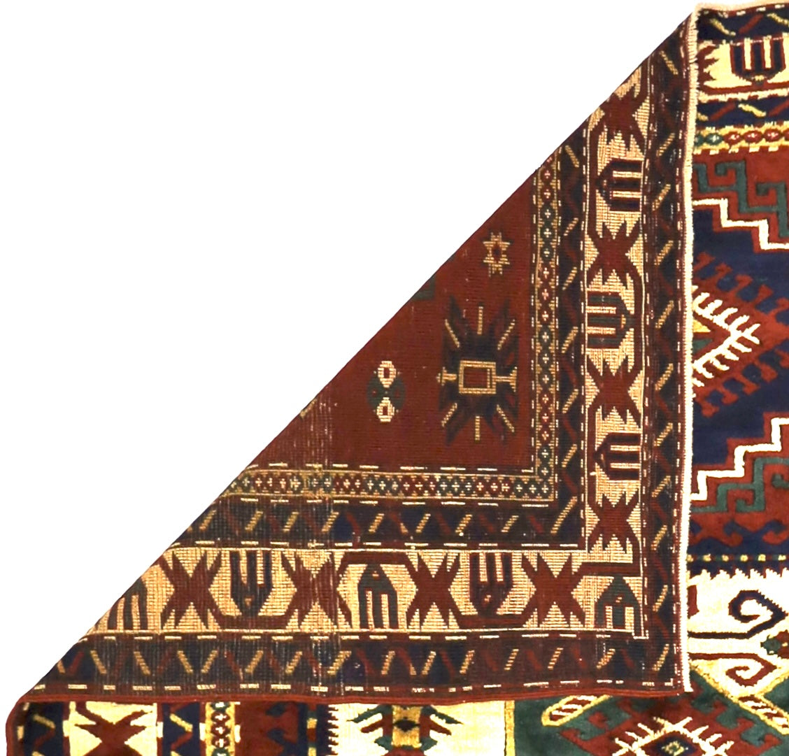 Antique Caucasian Kazak Rug 5' 5" x 6' 10''
