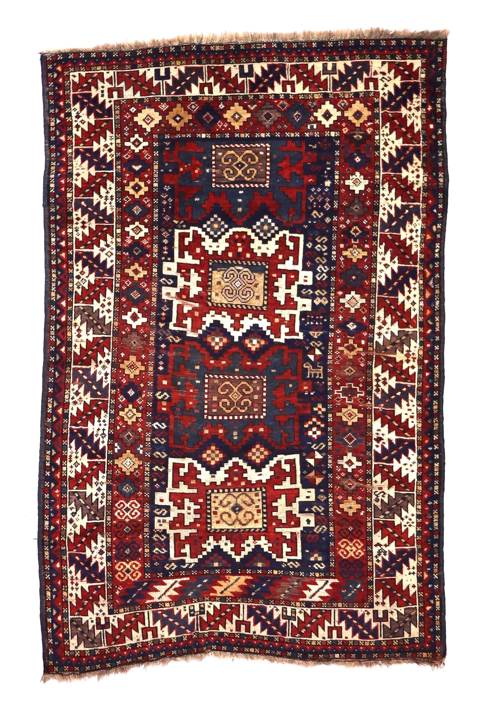 Antique Caucasian Kazak Rug 4'1" x 6' 3"