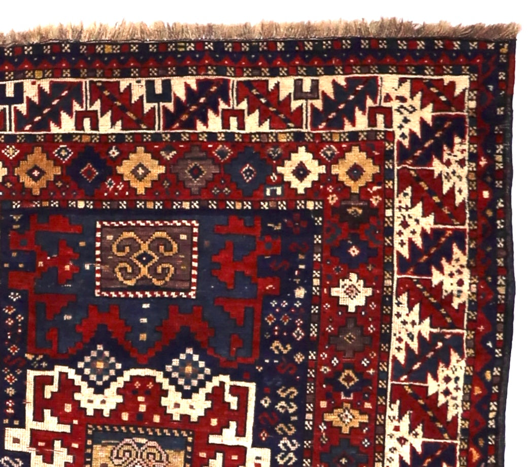 Antique Caucasian Kazak Rug 4'1" x 6' 3"