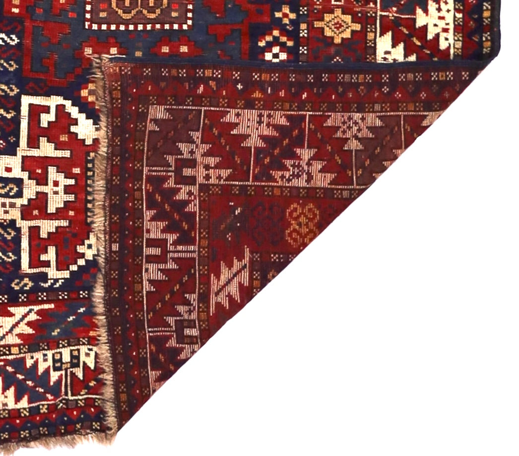Antique Caucasian Kazak Rug 4'1" x 6' 3"