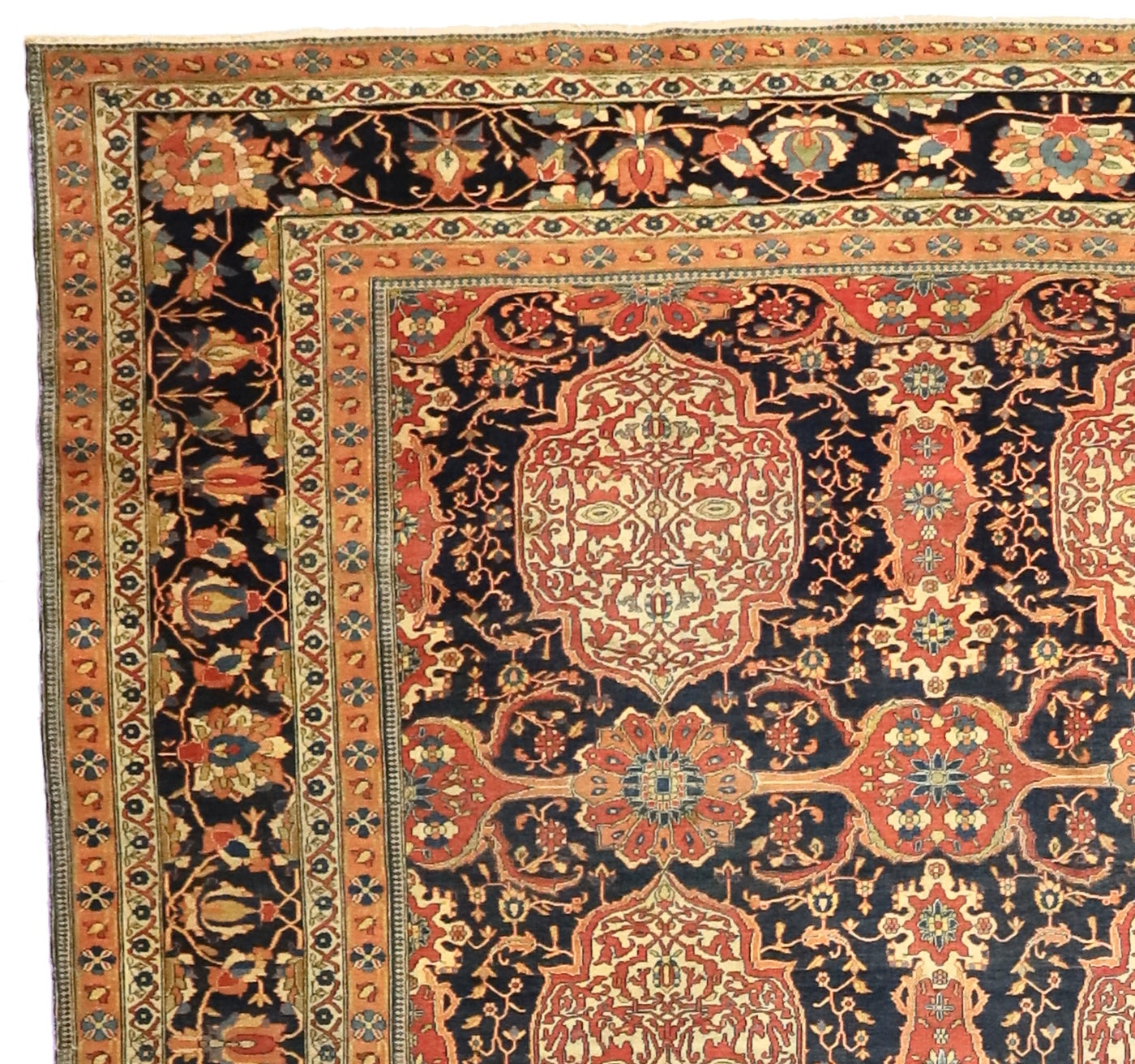 Antique Mohtasham Kashan Rug 7' 3" x 9' 11"