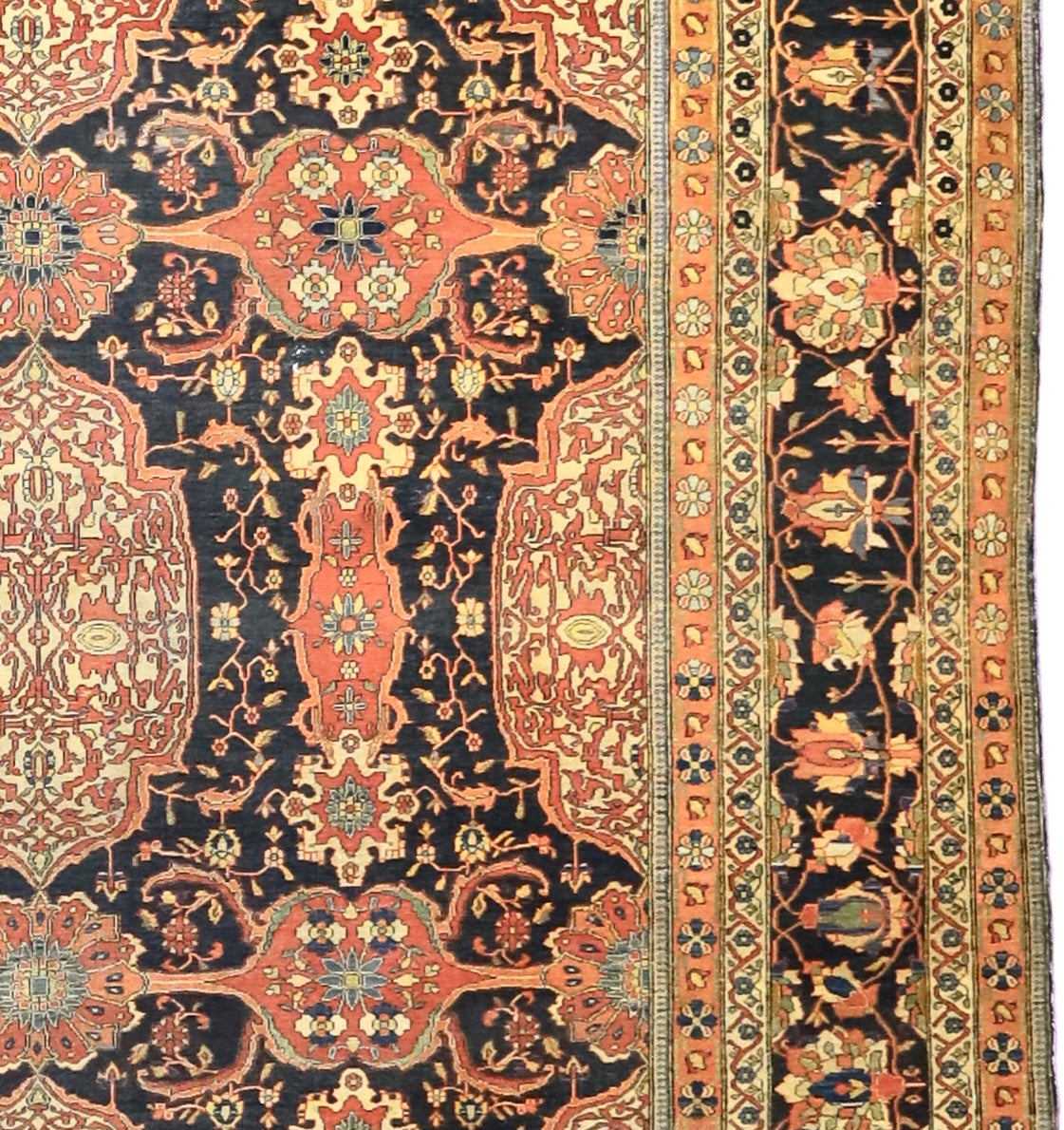Antique Mohtasham Kashan Rug 7' 3" x 9' 11"