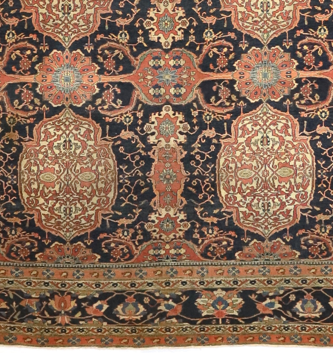 Antique Mohtasham Kashan Rug 7' 3" x 9' 11"