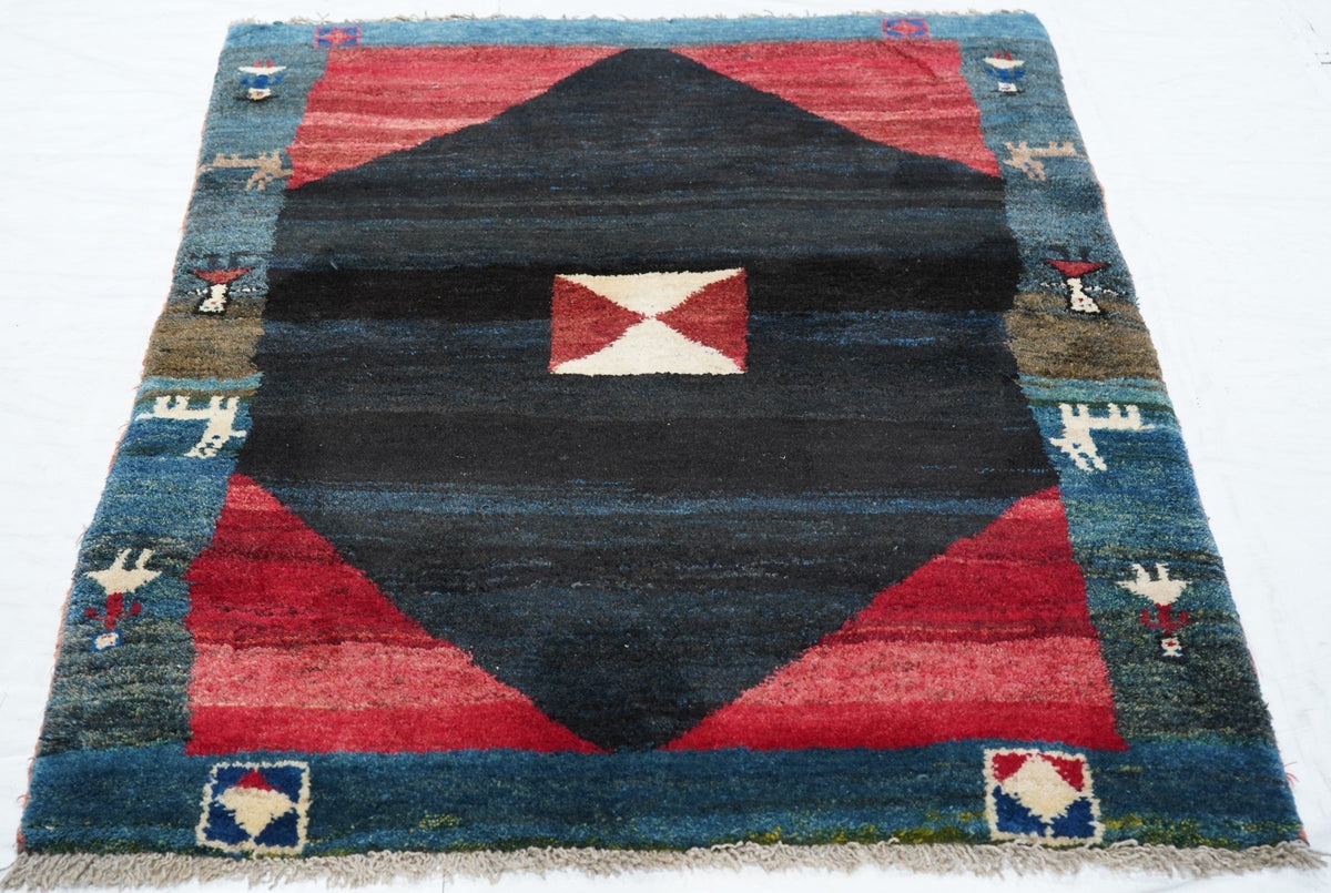 Vintage Gabbeh Rug 3'8'' x 4'10''