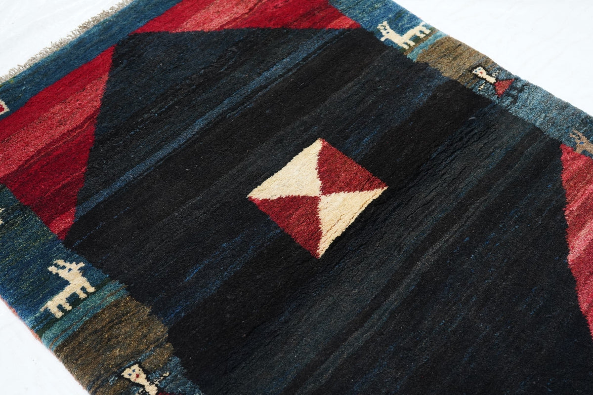 Vintage Gabbeh Rug 3'8'' x 4'10''