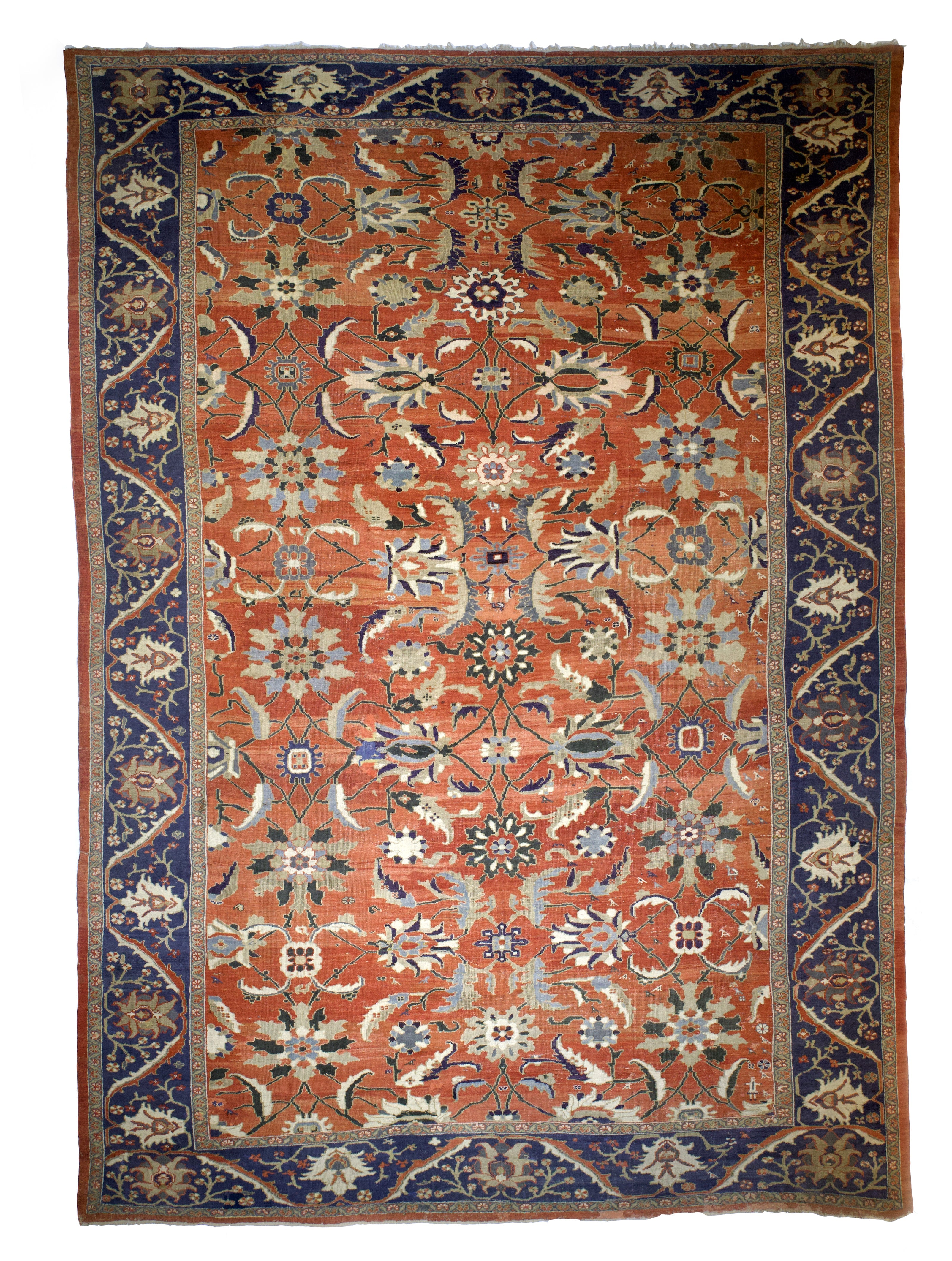 Fine Antique Sultanabad Mahal Rug 12'10" x 17' 8"