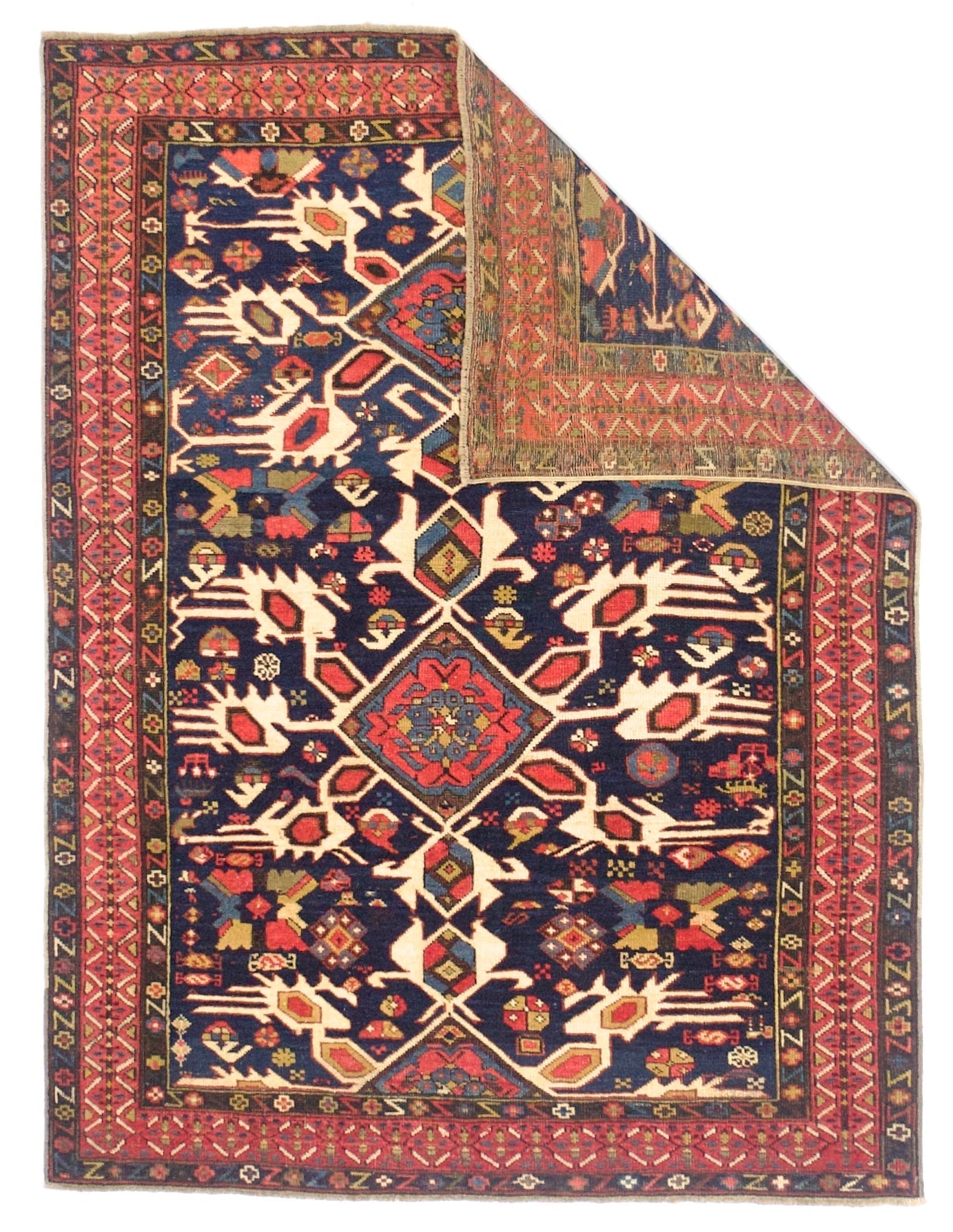 Antique Caucasian Kuba Rug 3'7" x 4' 10"