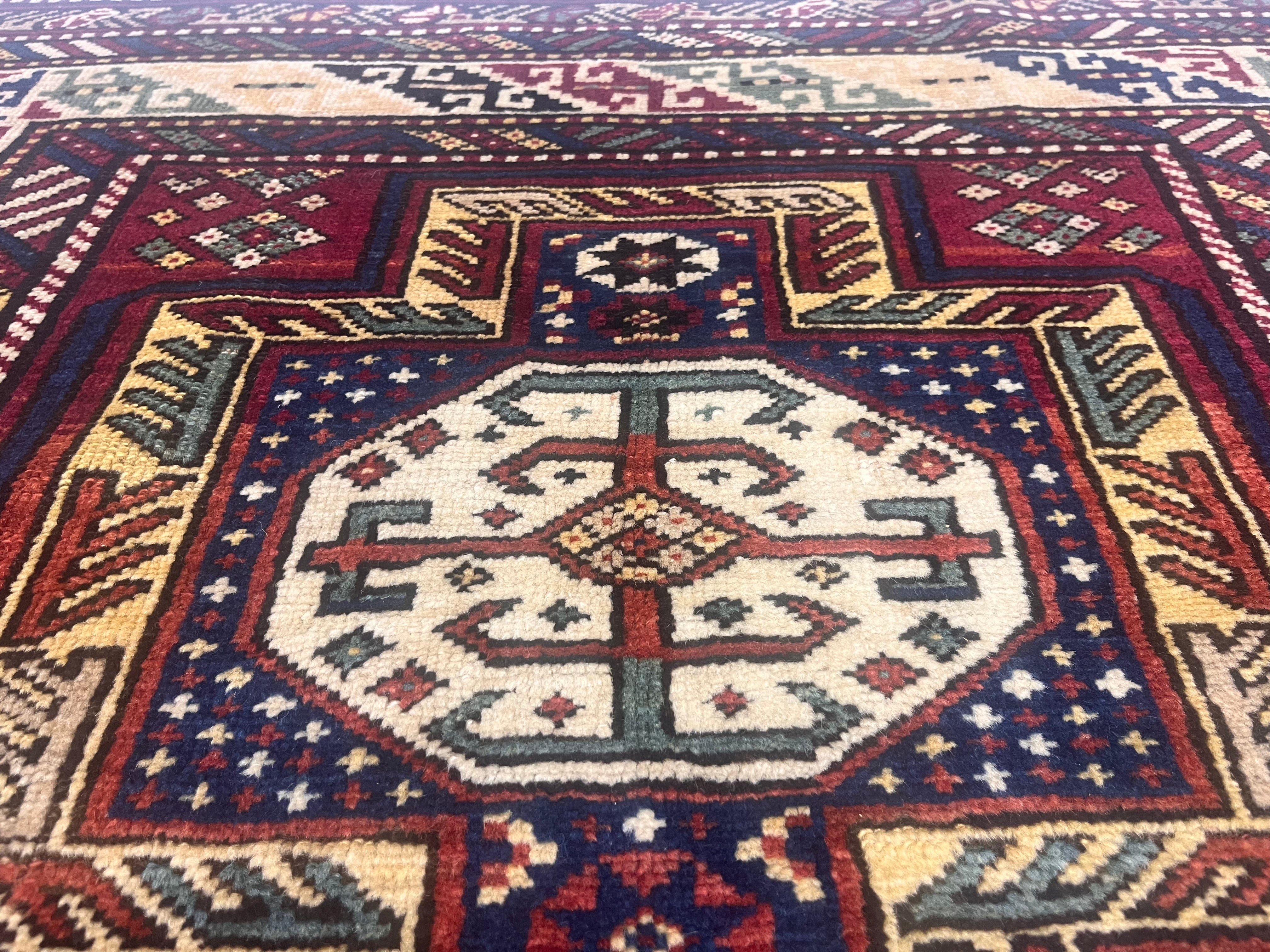 Antique Caucasian Kuba Rug 4'6" x 10' 1''
