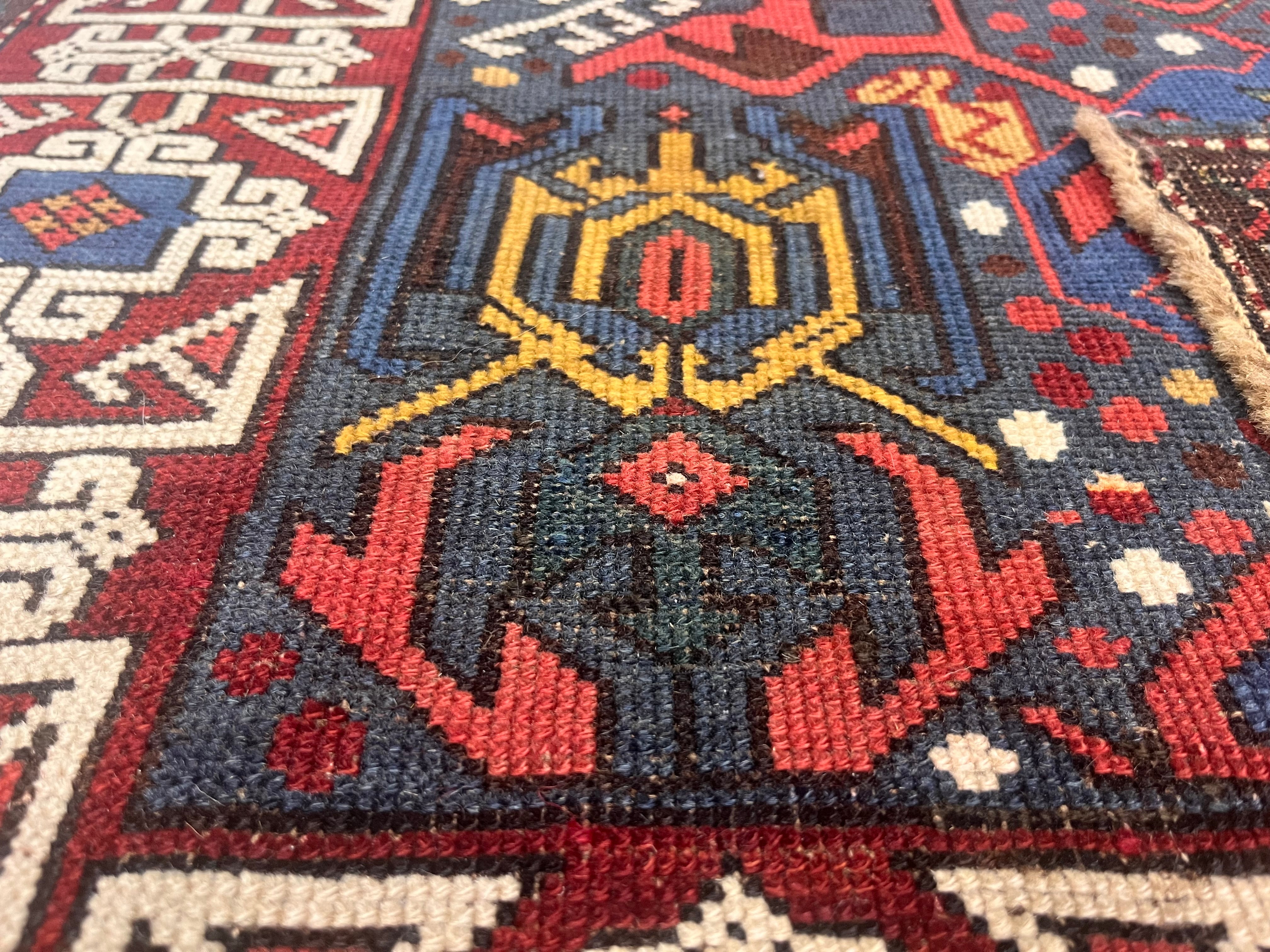 Antique Caucasian Kuba Bijov Rug 2'7" x 4' 6''