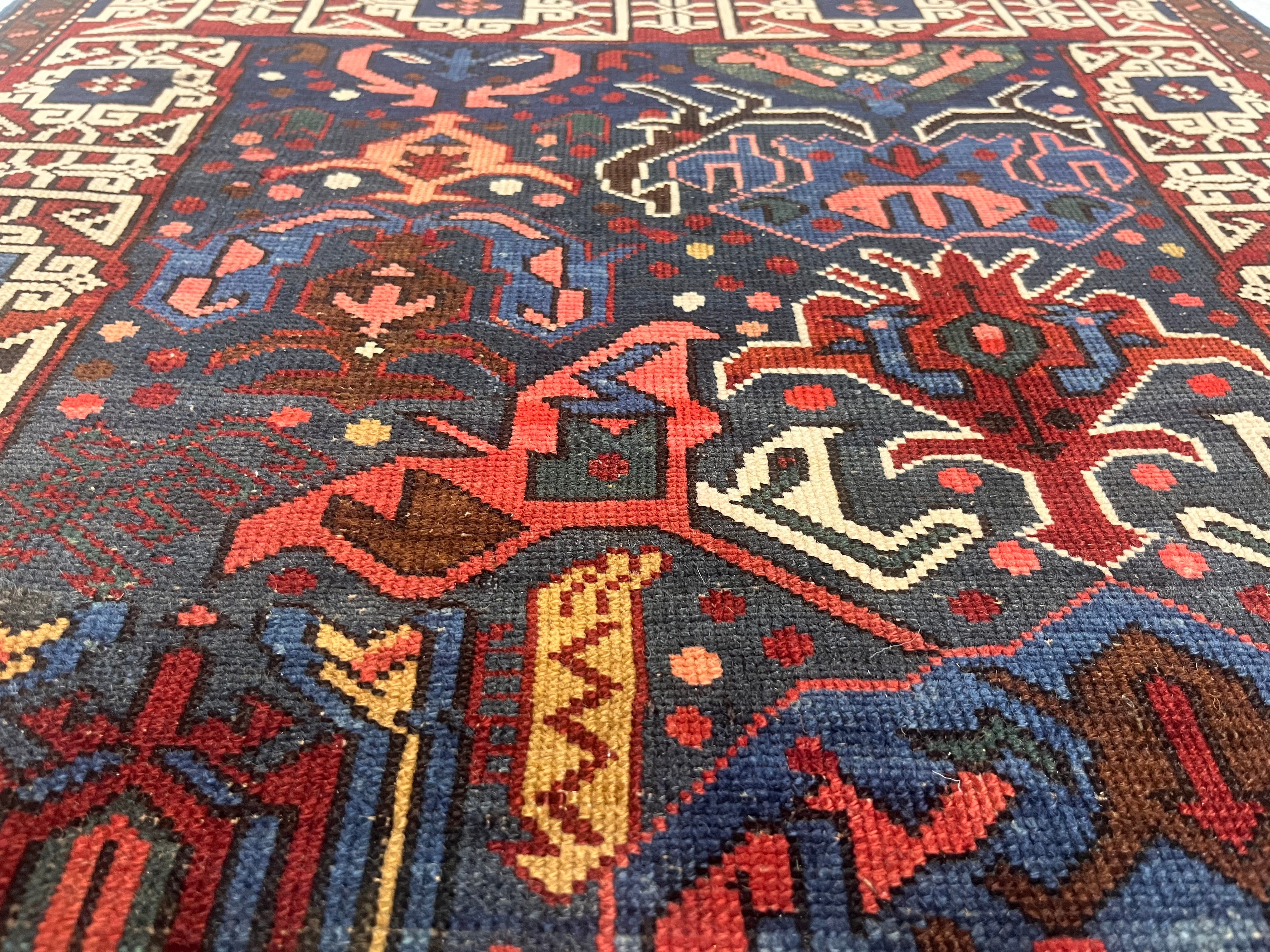 Antique Caucasian Kuba Bijov Rug 2'7" x 4' 6''