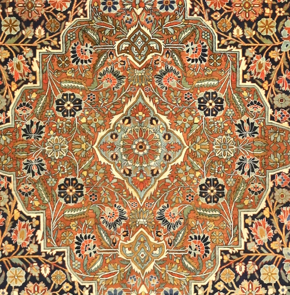 Antique Mohtasham Kashan Rug 9' 2" x 12' 4"