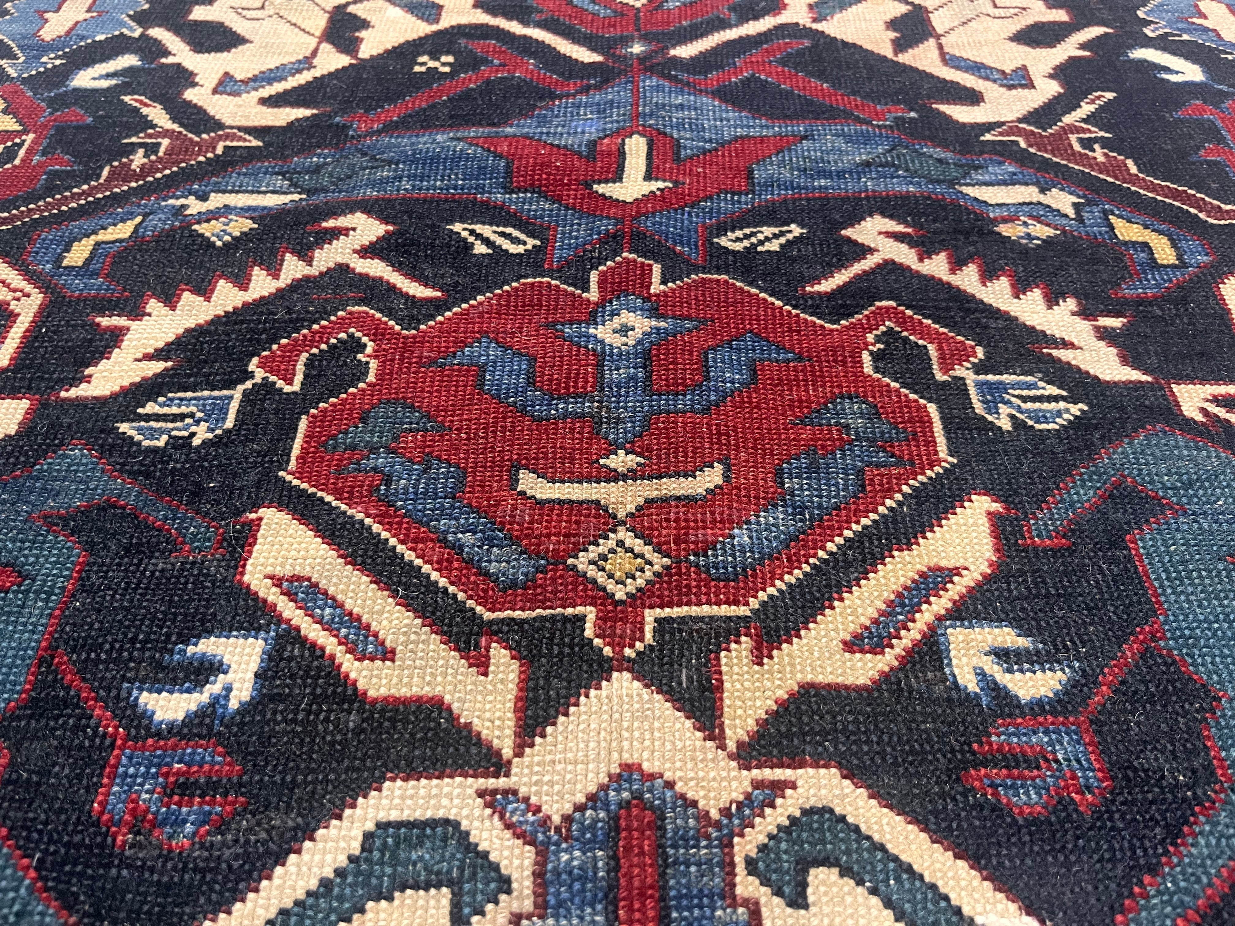 Antique Caucasian Kuba Rug 2'10" x 3' 10''