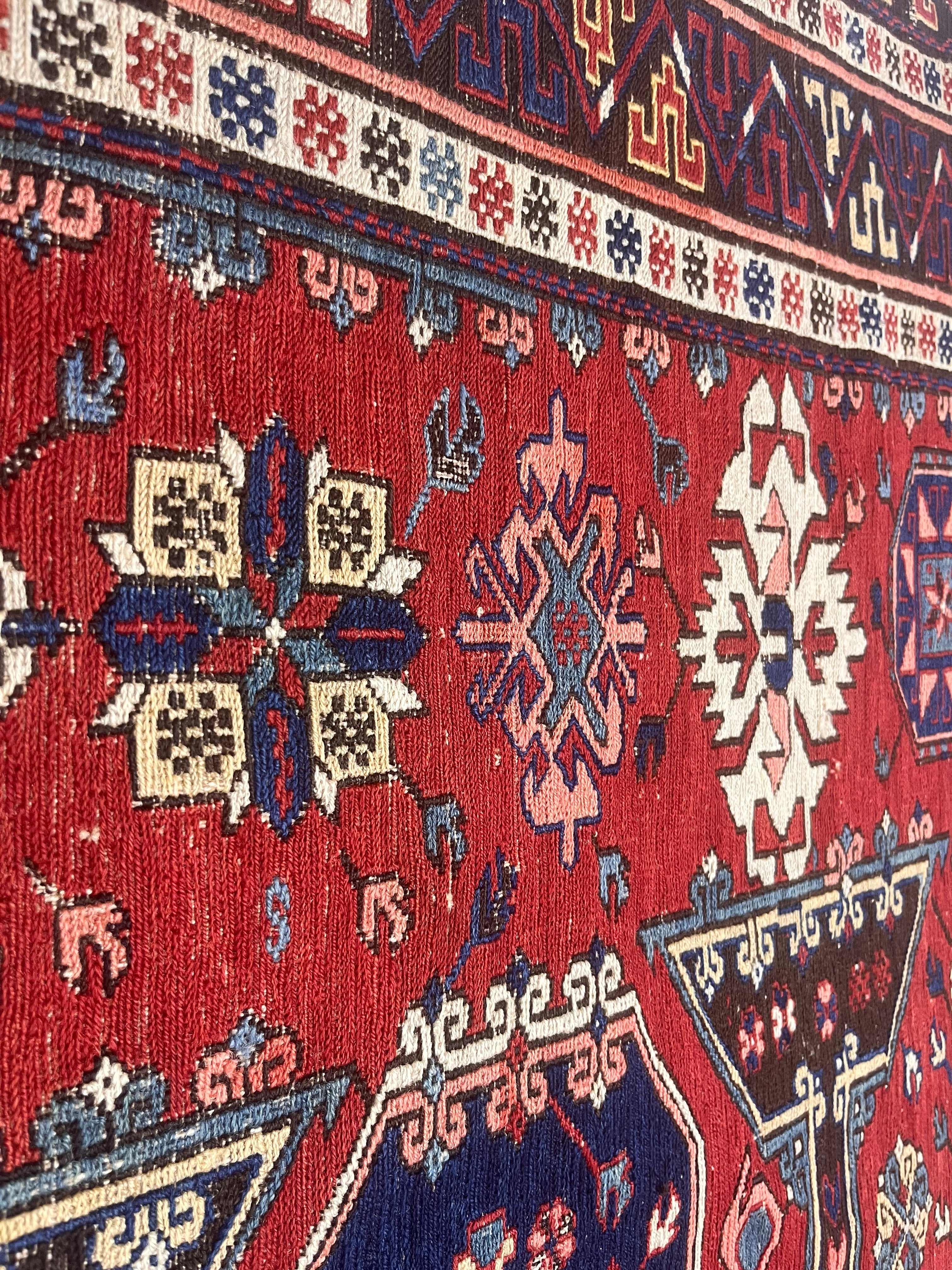 Fine Antique Caucasian Sumak Rug 7' 8'' x 9' 1''
