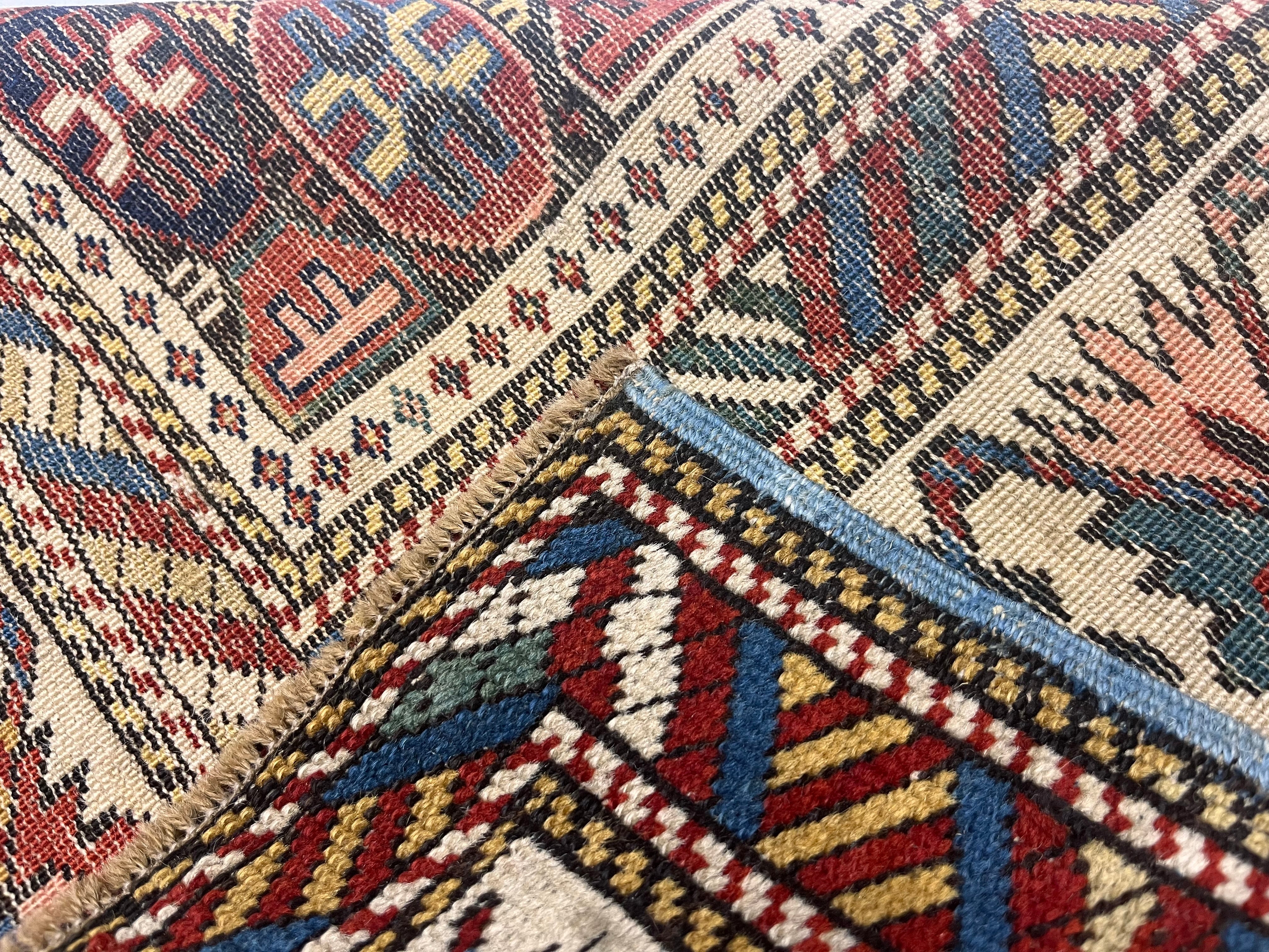 Antique Caucasian Shirvan Rug 3' 6" x 4' 10"