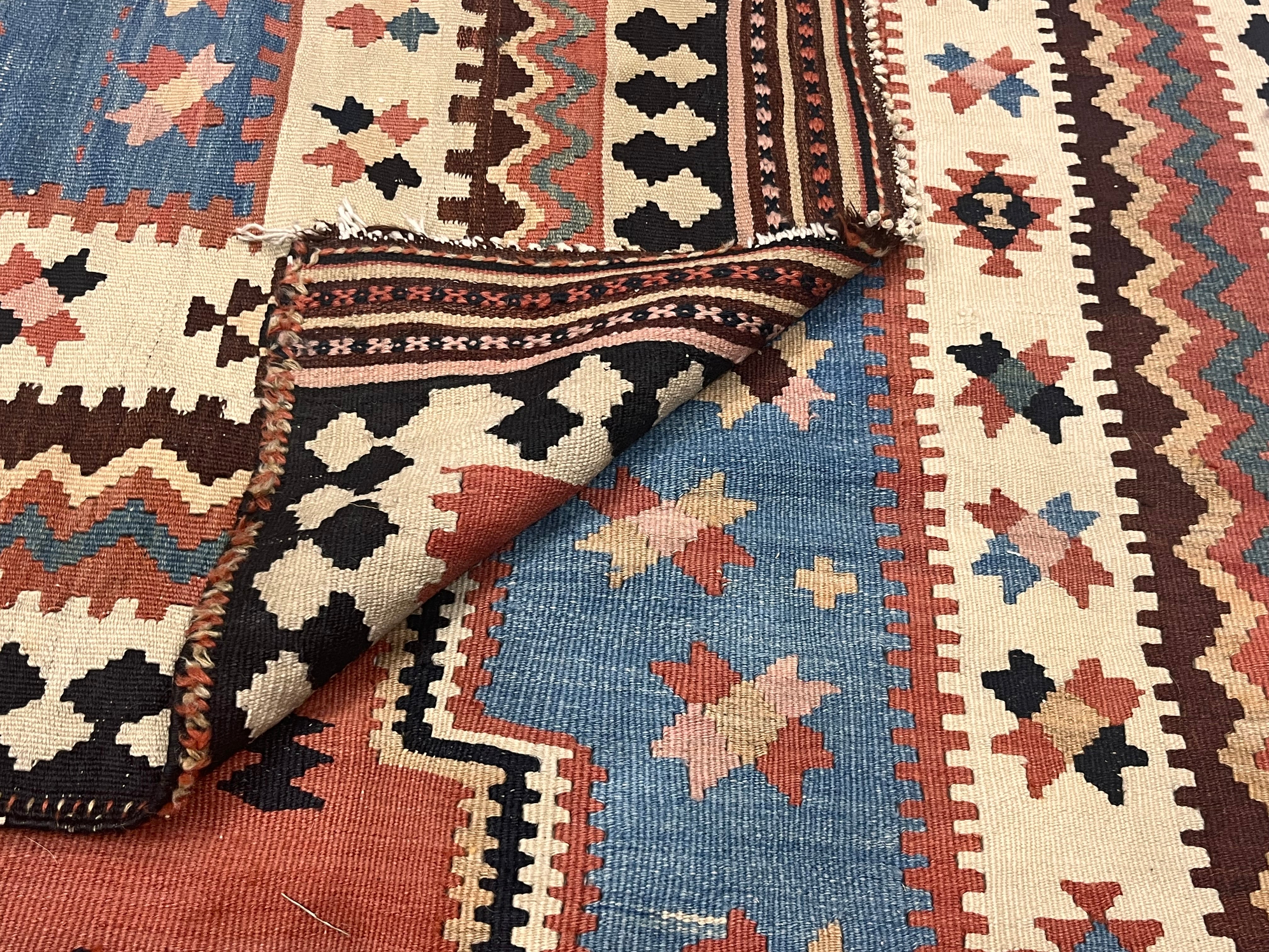 Fine Antique Qashqai Tribal Kilim Rug 5' 6'' x 13' 0"