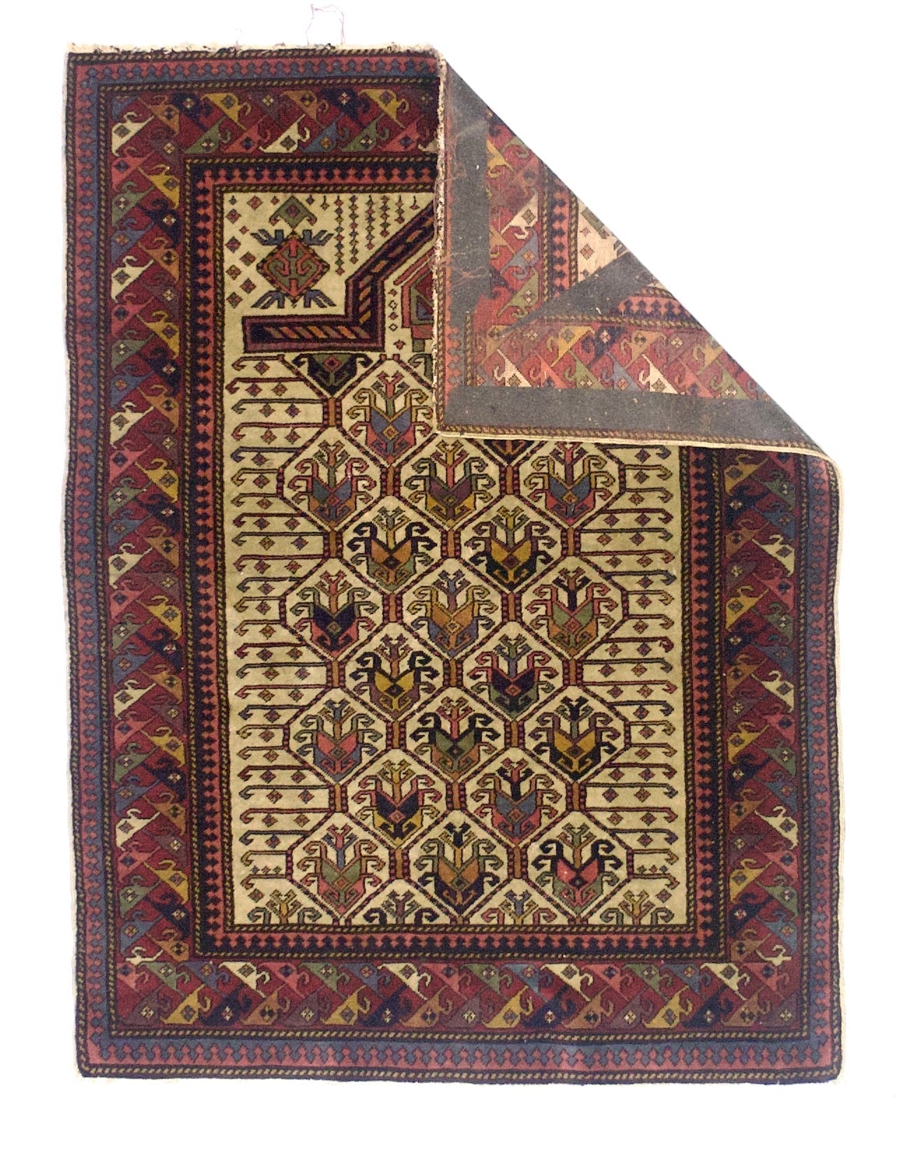 Antique Caucasian Daghastan Rug 3'3" x 4' 4"