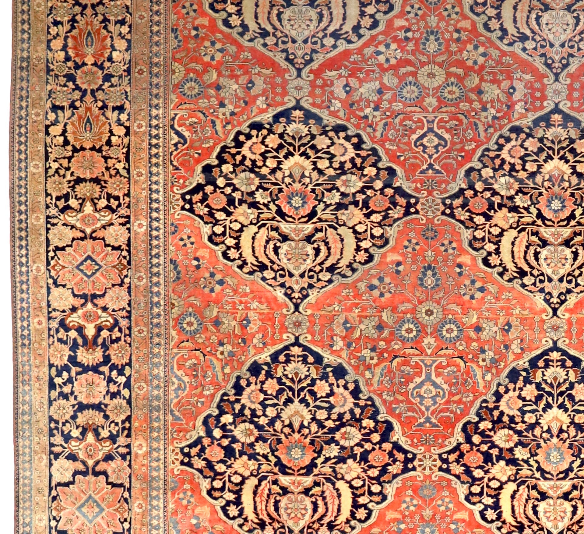 Antique Mohtasham Kashan Rug 10' 4'' x 14' 6''