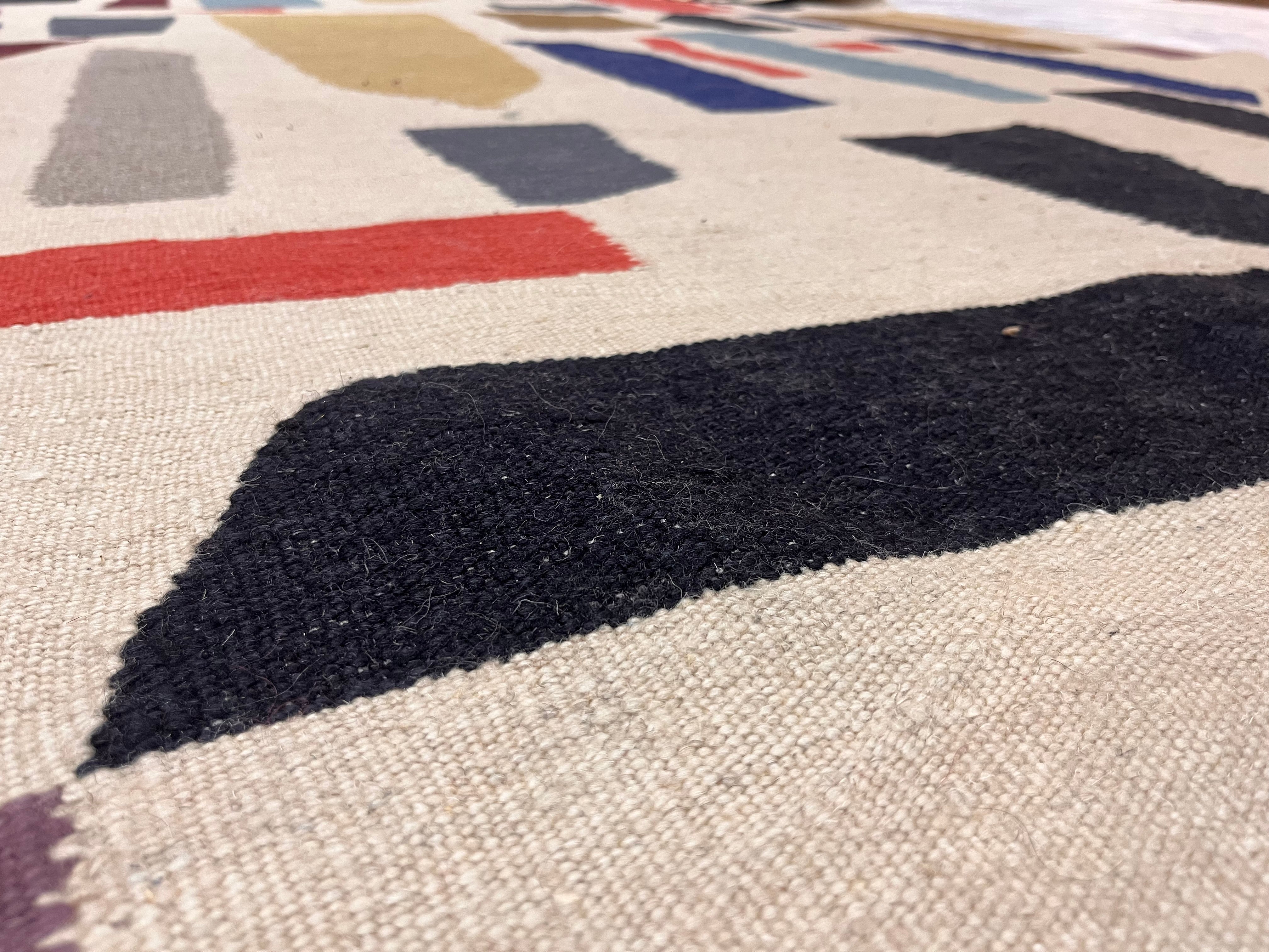 Fine Vintage Swedish Kilim Wool Rug 6'1" x 8' 10"