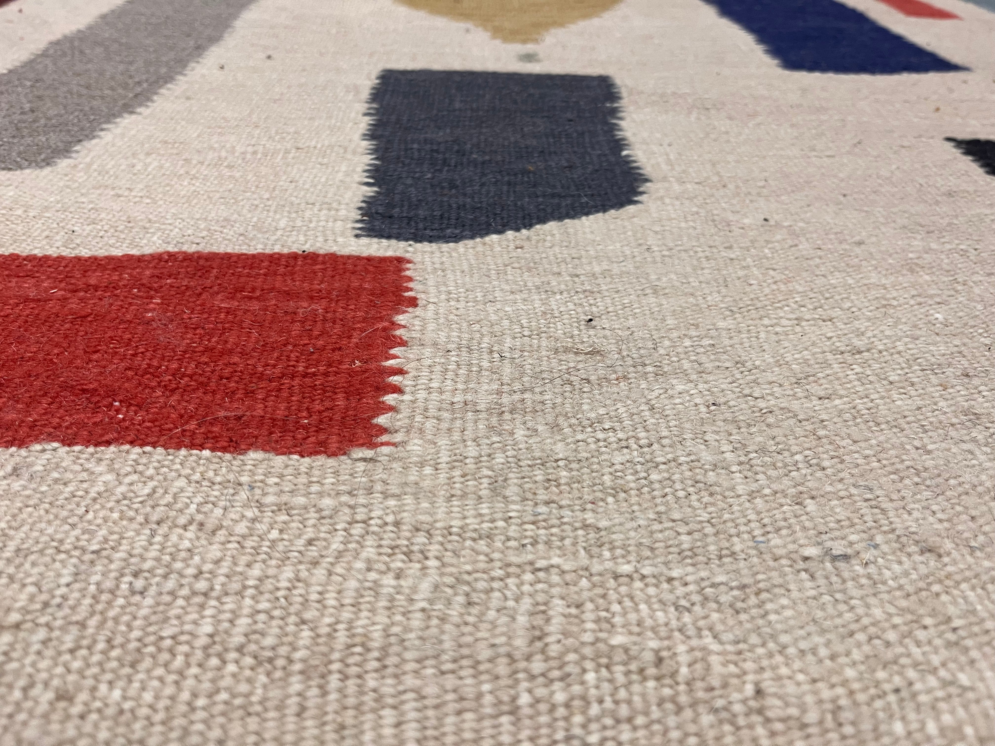 Fine Vintage Swedish Kilim Wool Rug 6'1" x 8' 10"
