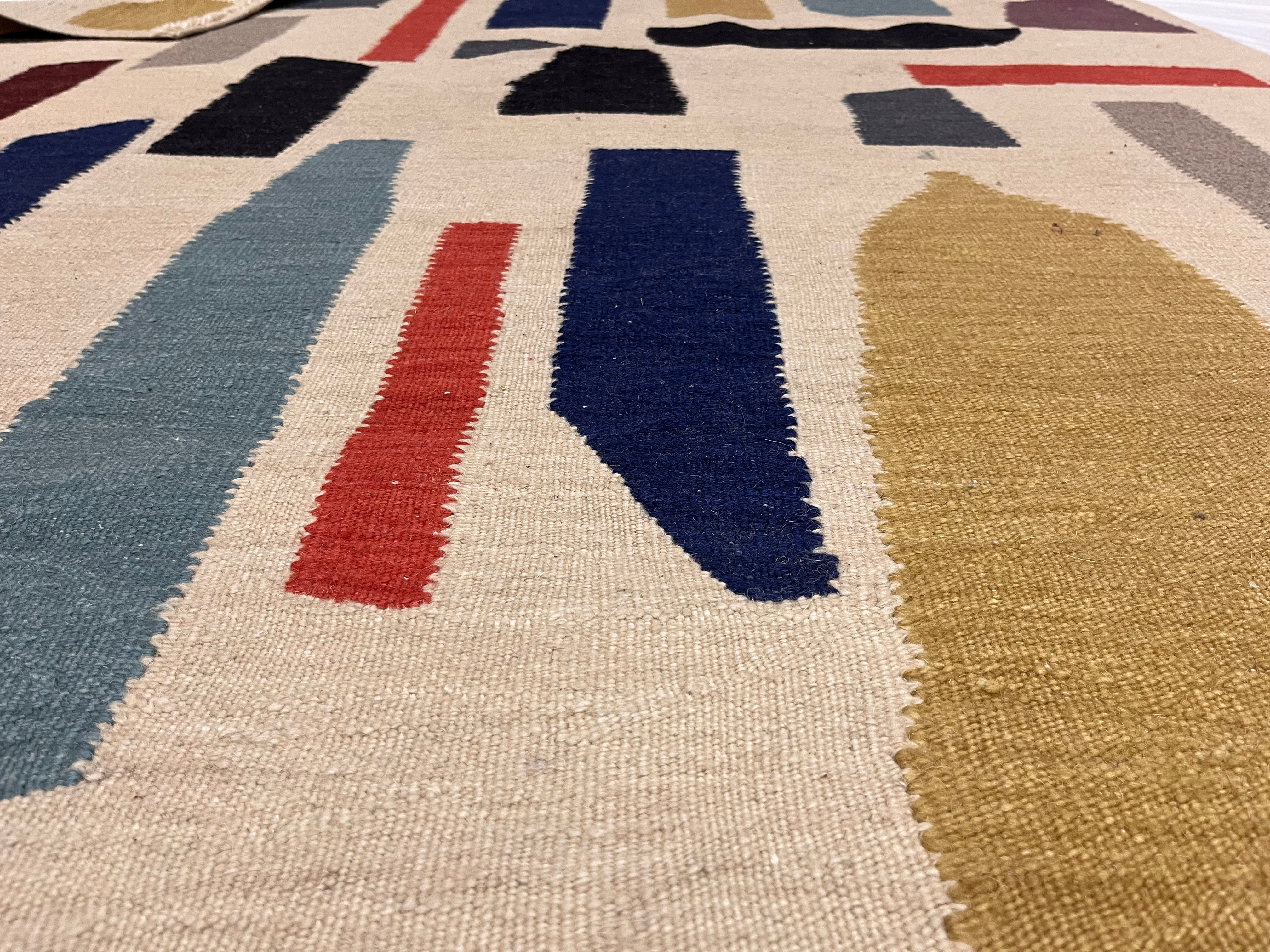 Fine Vintage Swedish Kilim Wool Rug 6'1" x 8' 10"