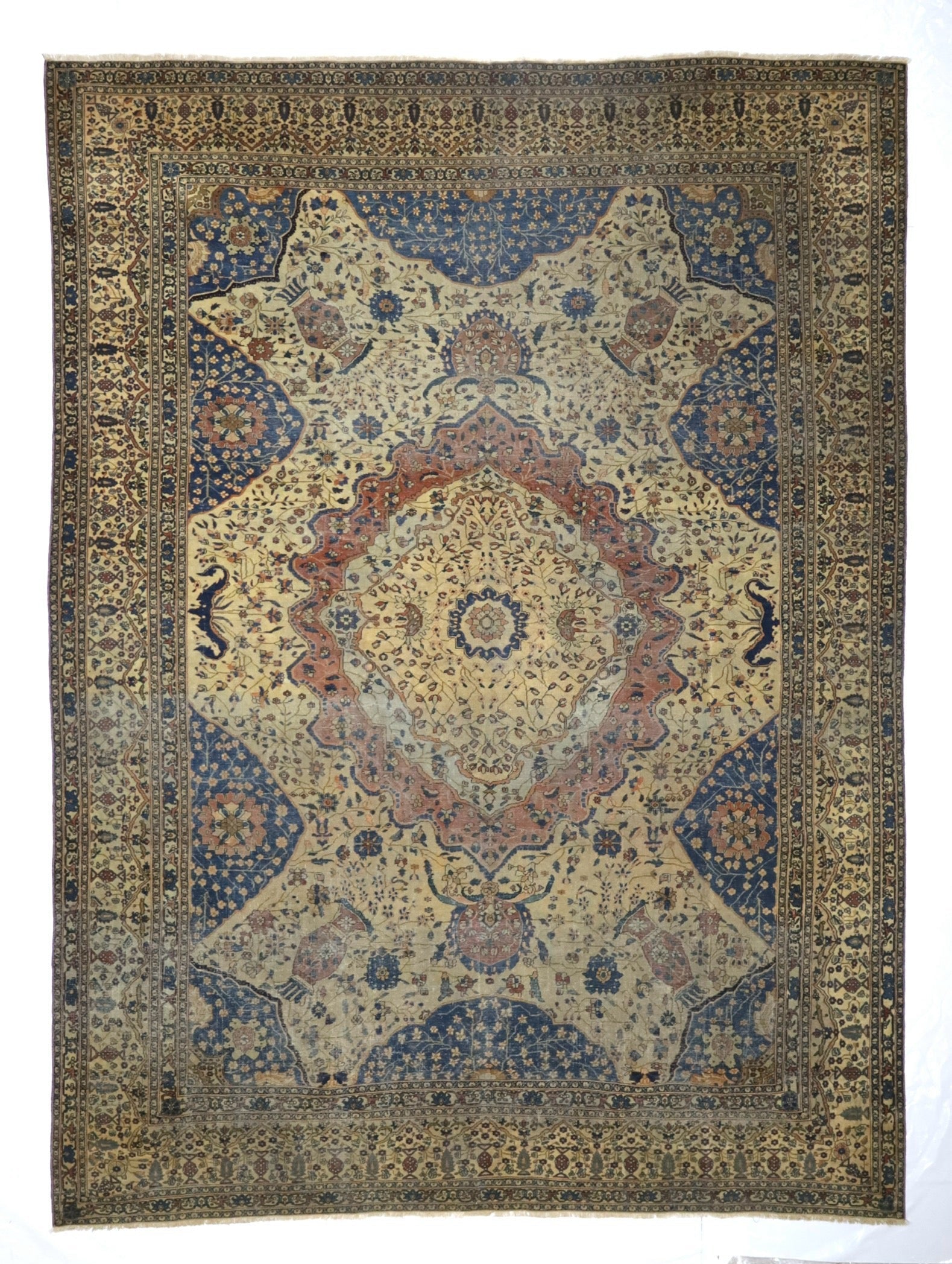 Antique Mohtasham Kashan Rug 7' 5'' x 10' 0"