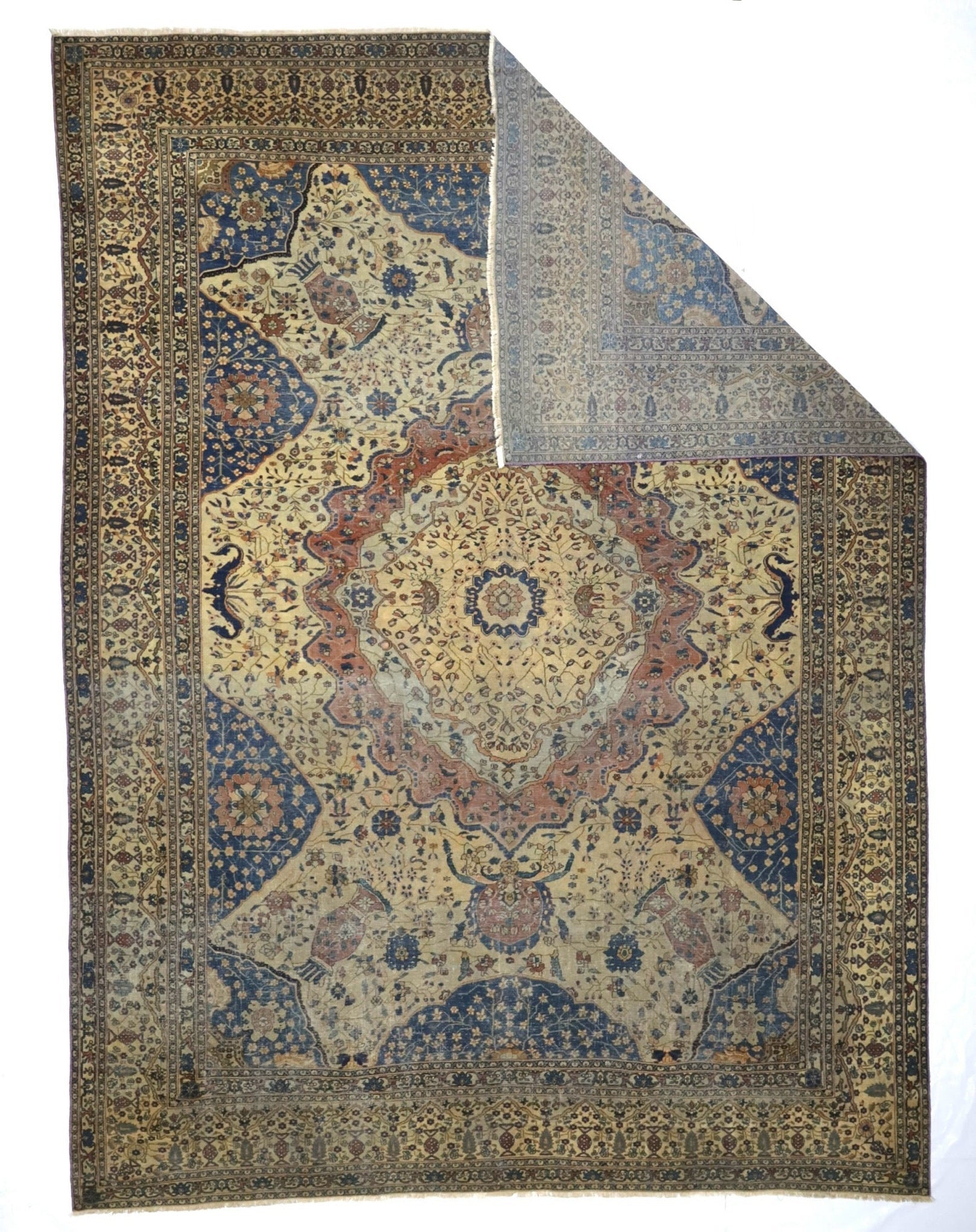 Antique Mohtasham Kashan Rug 7' 5'' x 10' 0"
