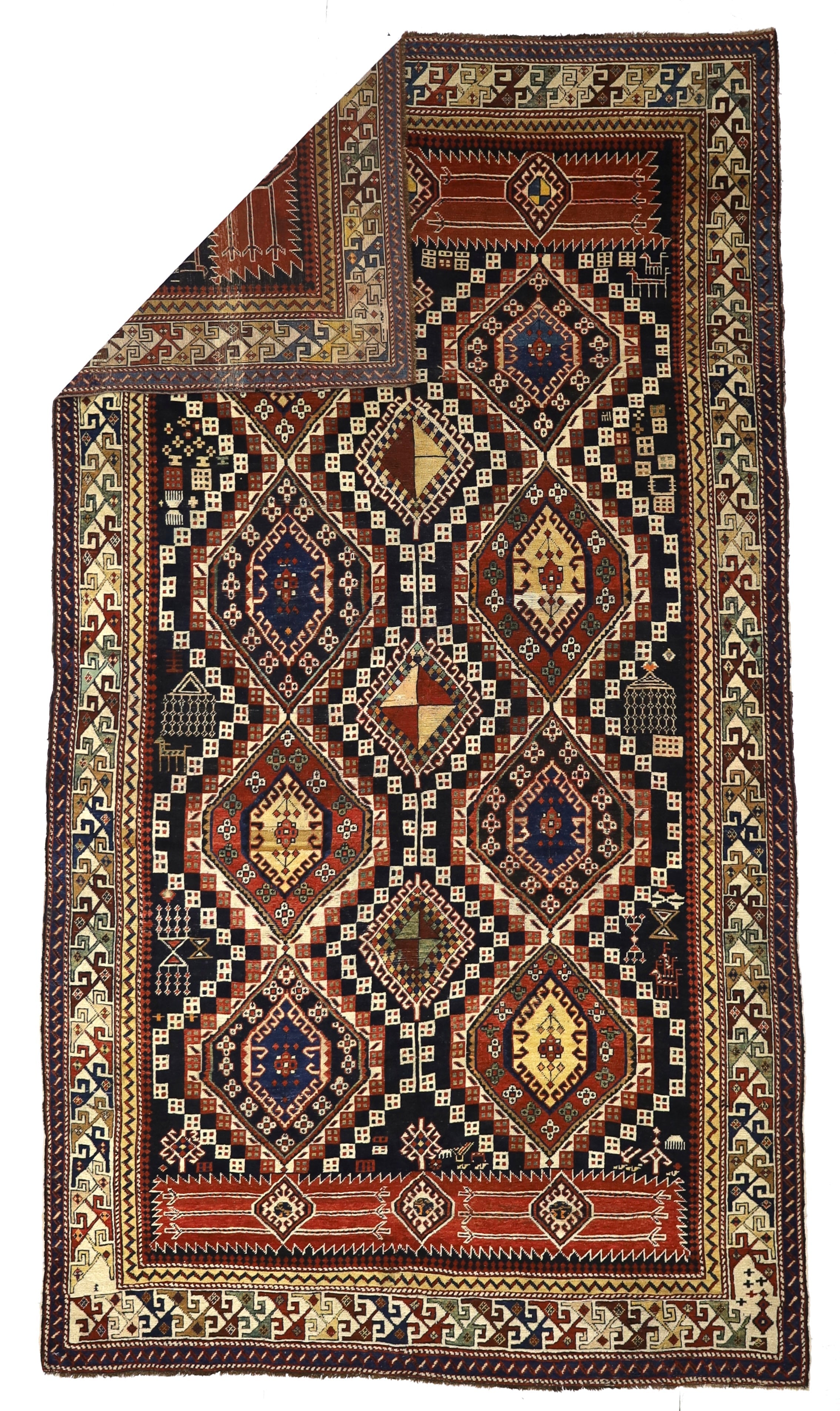 Antique Caucasian Shirvan Rug 5'10" x 10' 8''