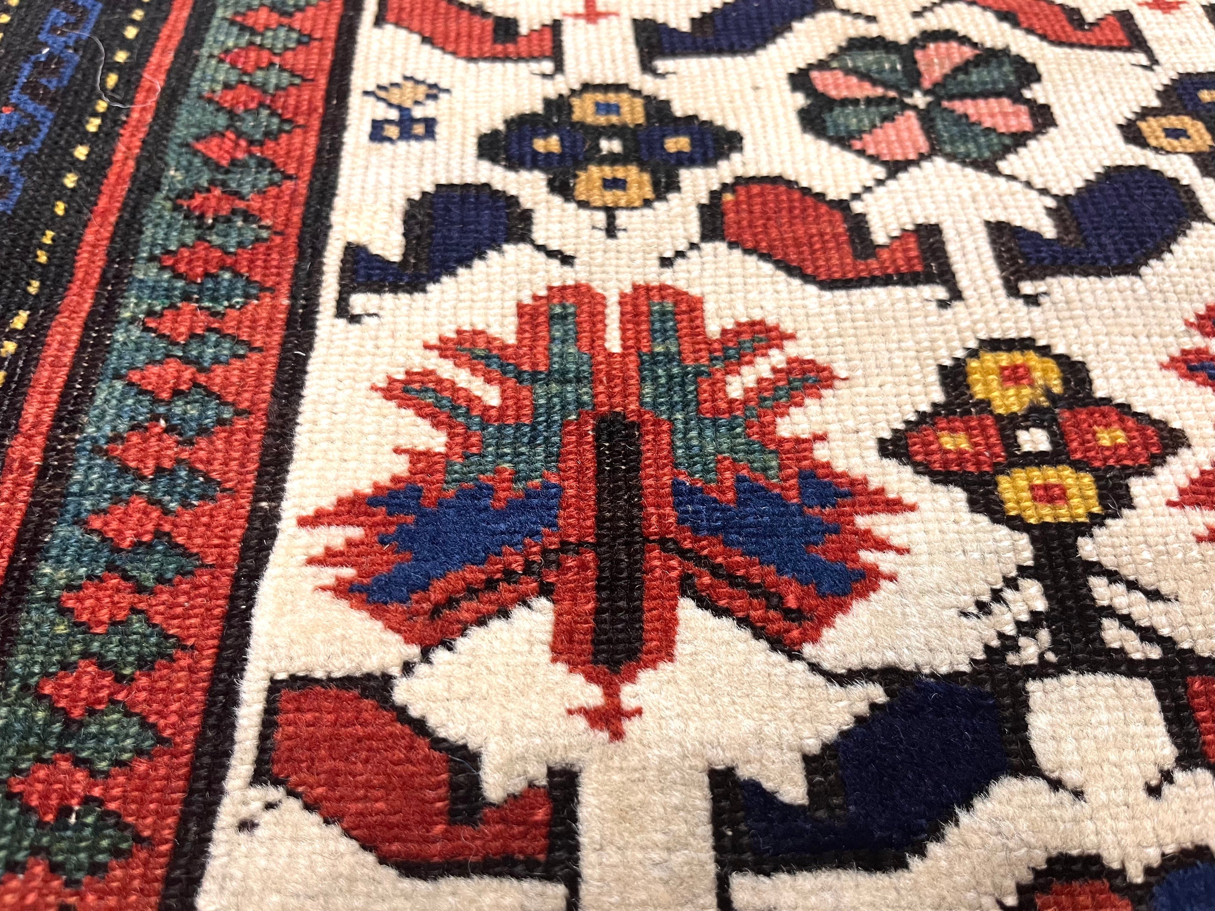 Antique Caucasian Kuba Rug 2'11" x 5' 3''