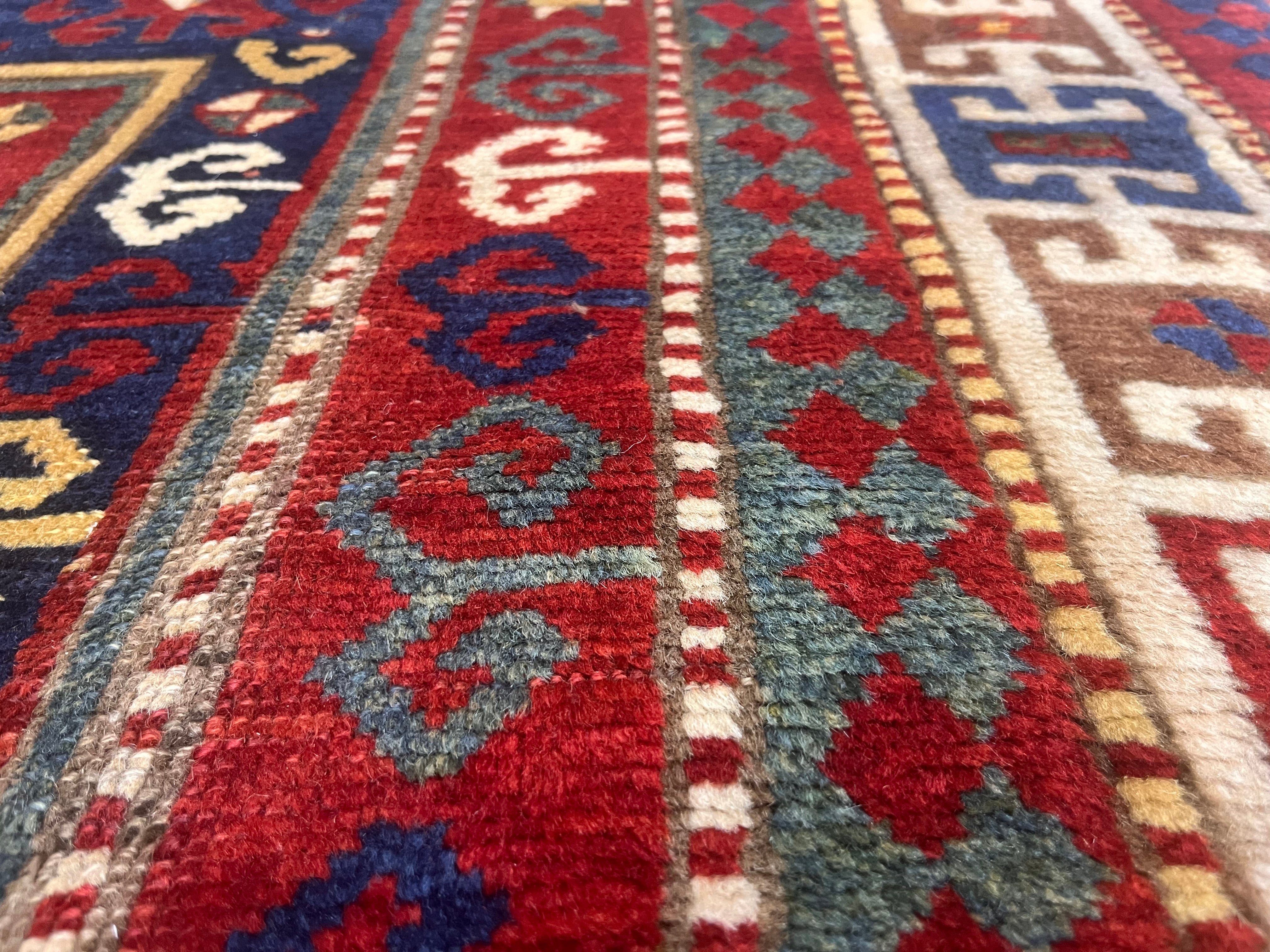 Antique Caucasian Kazak Rug 5'1" x 7' 4''